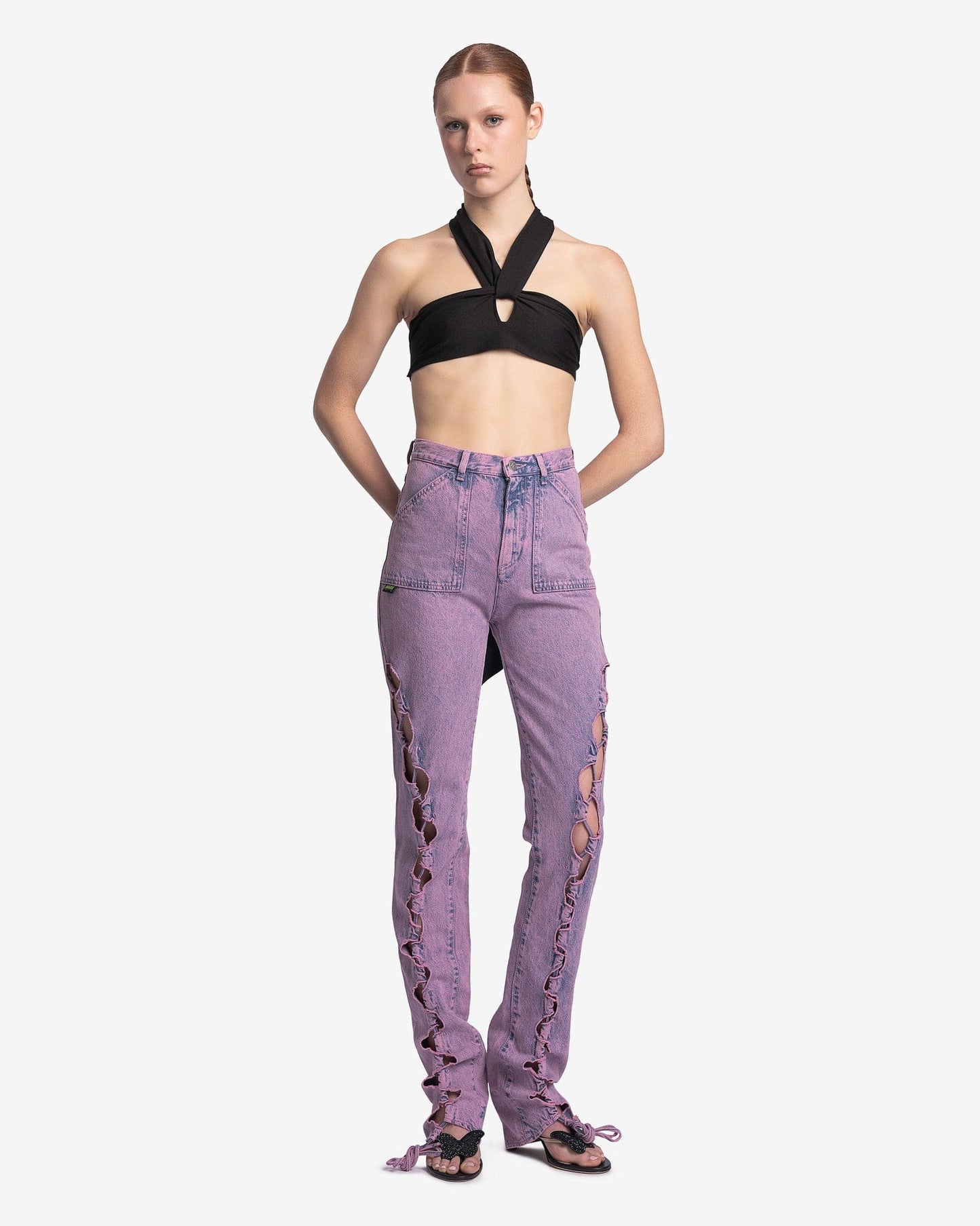 AVAVAV Women Pants Cutout Pants in Peony
