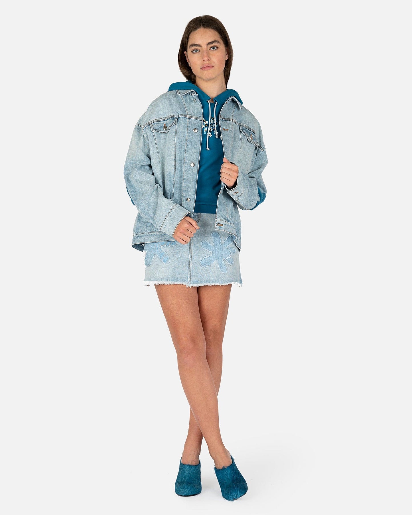Marni Women Jackets Daisy Denim Jacket in Blue