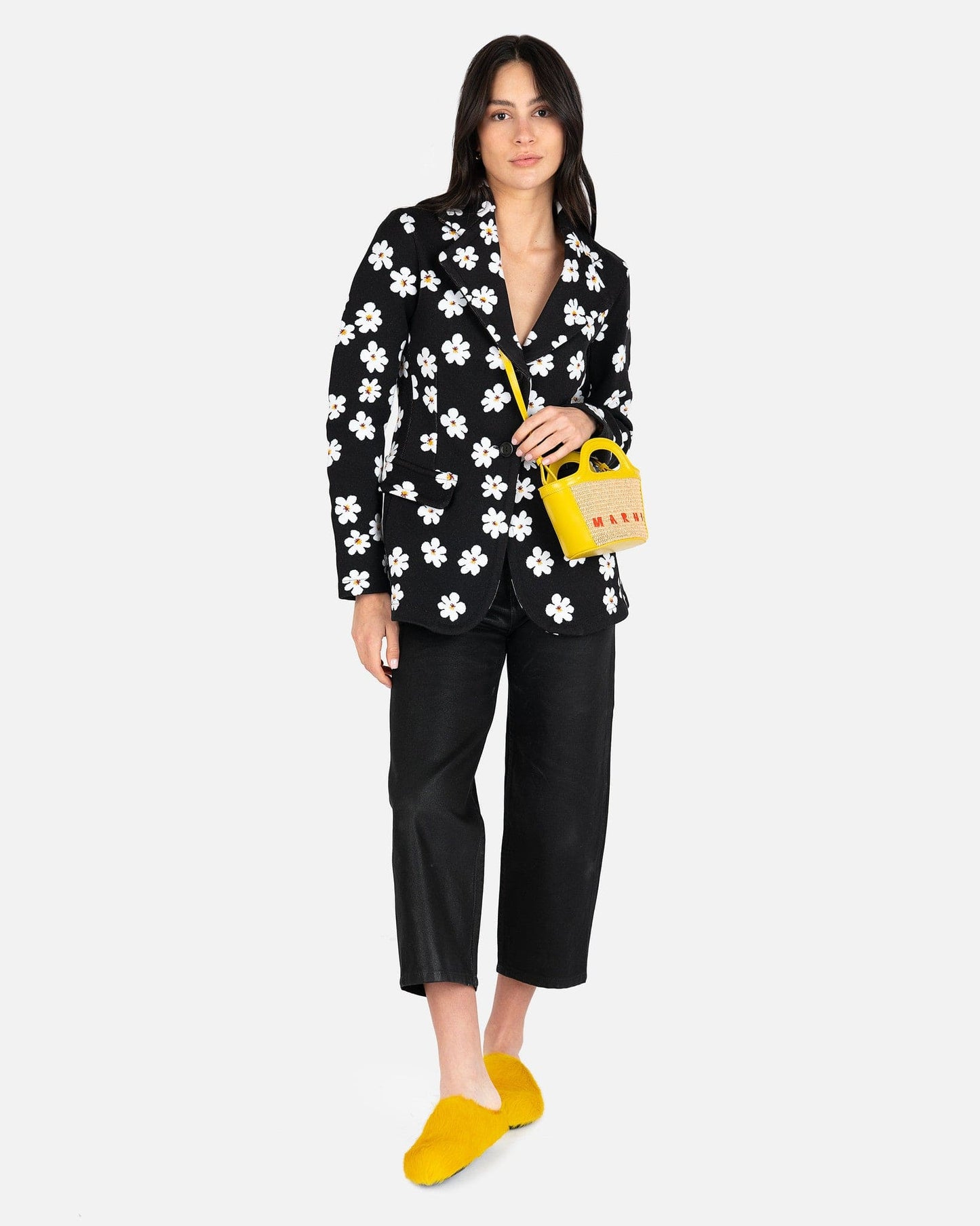 Marni Women Jackets Daisy Jacquard Blazer in Black