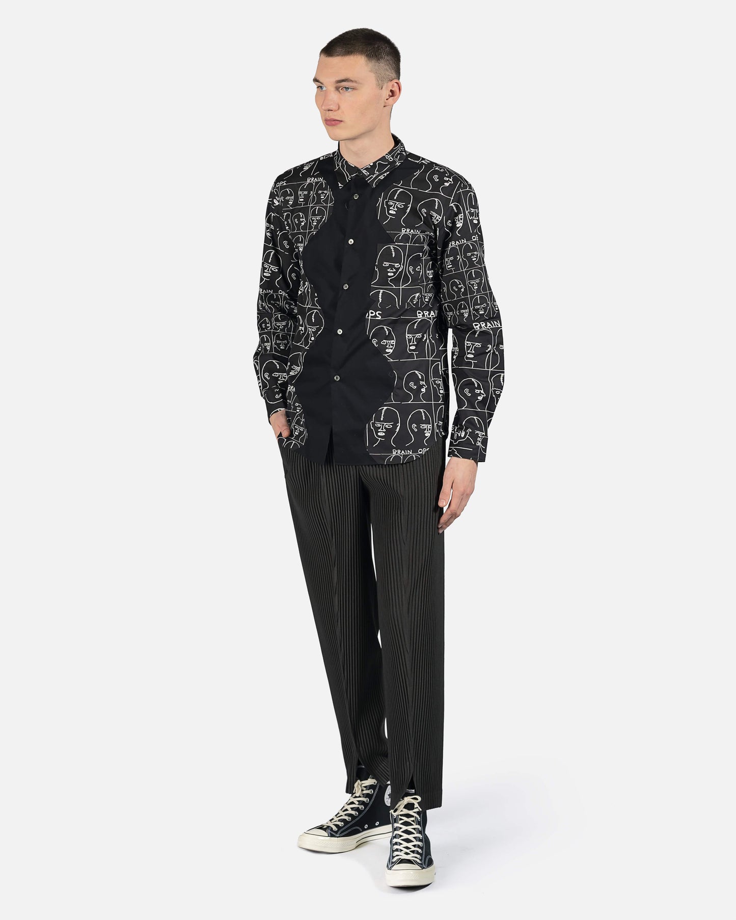 Comme des Garcons Homme Deux Men's Shirts David Shrigley Button-Up in Black
