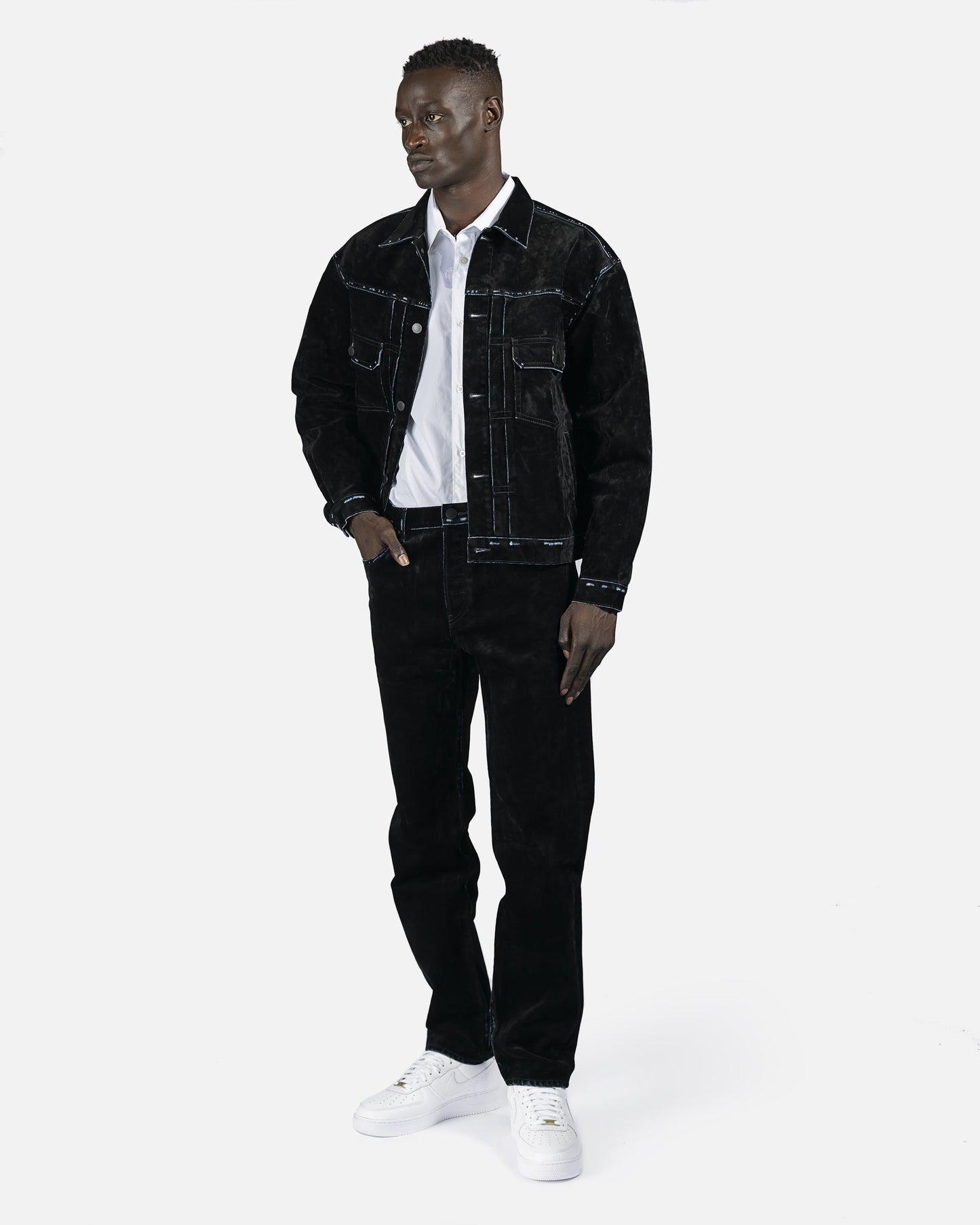 John Elliott Men's Jeans Daze 2 Denim in Black Flock