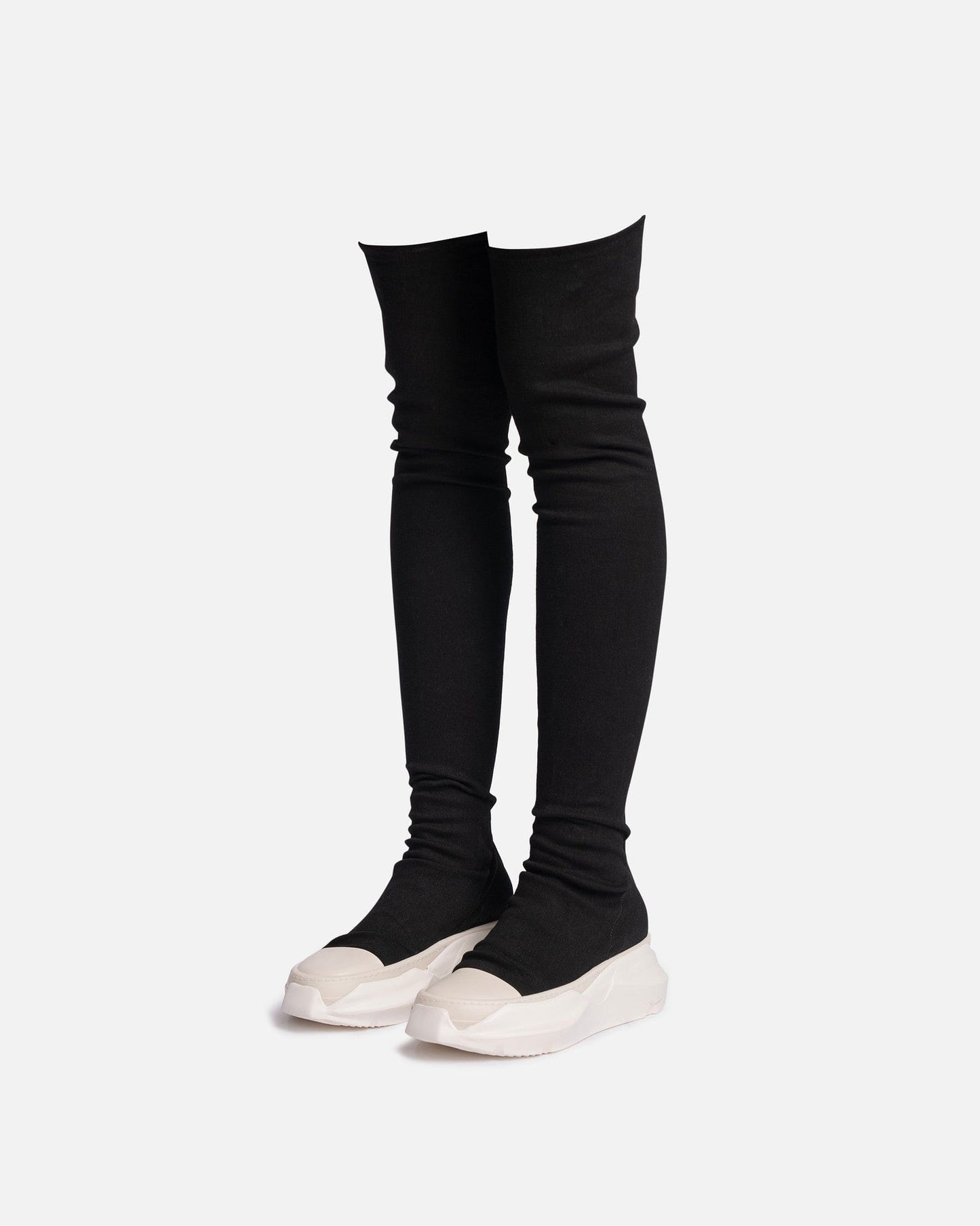 Rick Owens DRKSHDW Women's Shoes Denim Abstract Stockings in Black/Milk