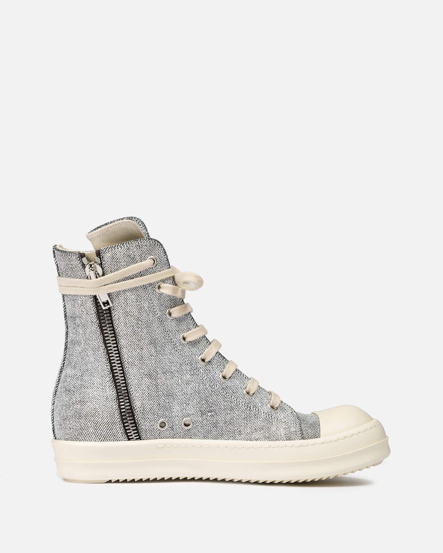 Rick Owens DRKSHDW Women Sneakers Denim Ramones in Black/Milk