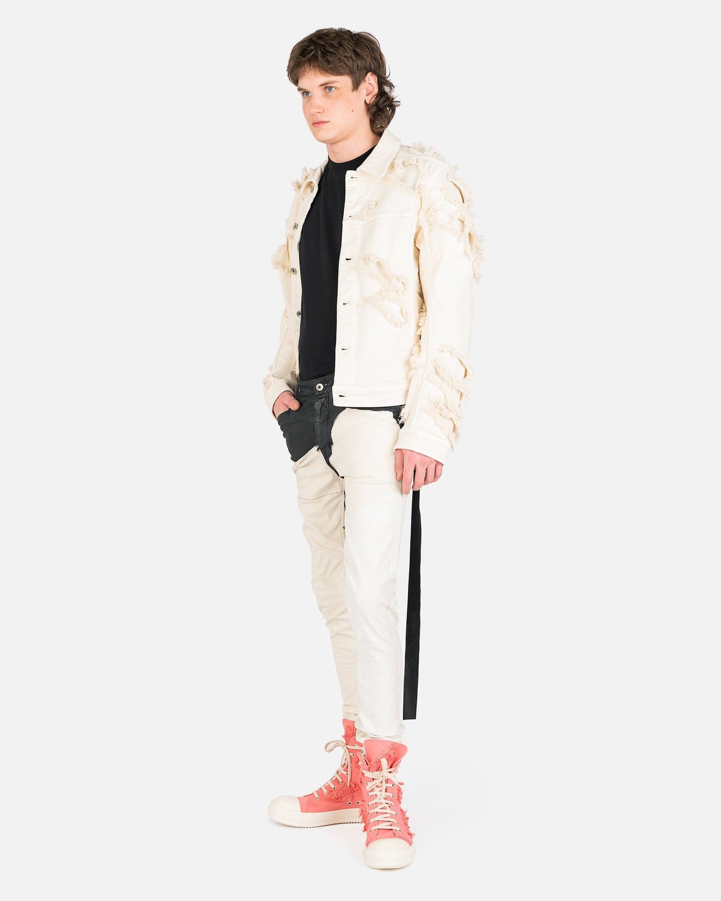 Rick Owens DRKSHDW Men's Jackets Denim Worker Jacket in Natural