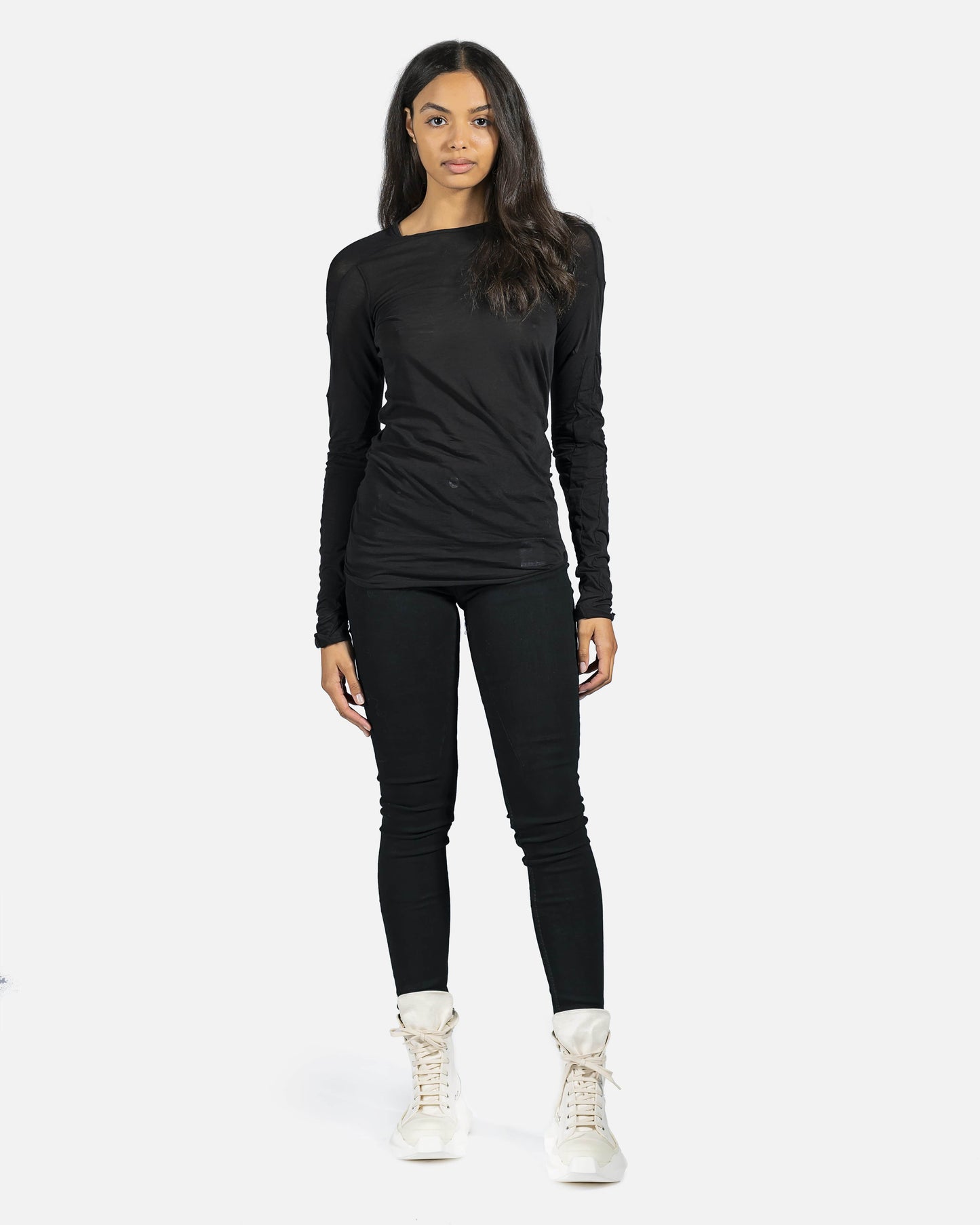 Rick Owens DRKSHDW Women Pants Detroit Cut Denim in Black
