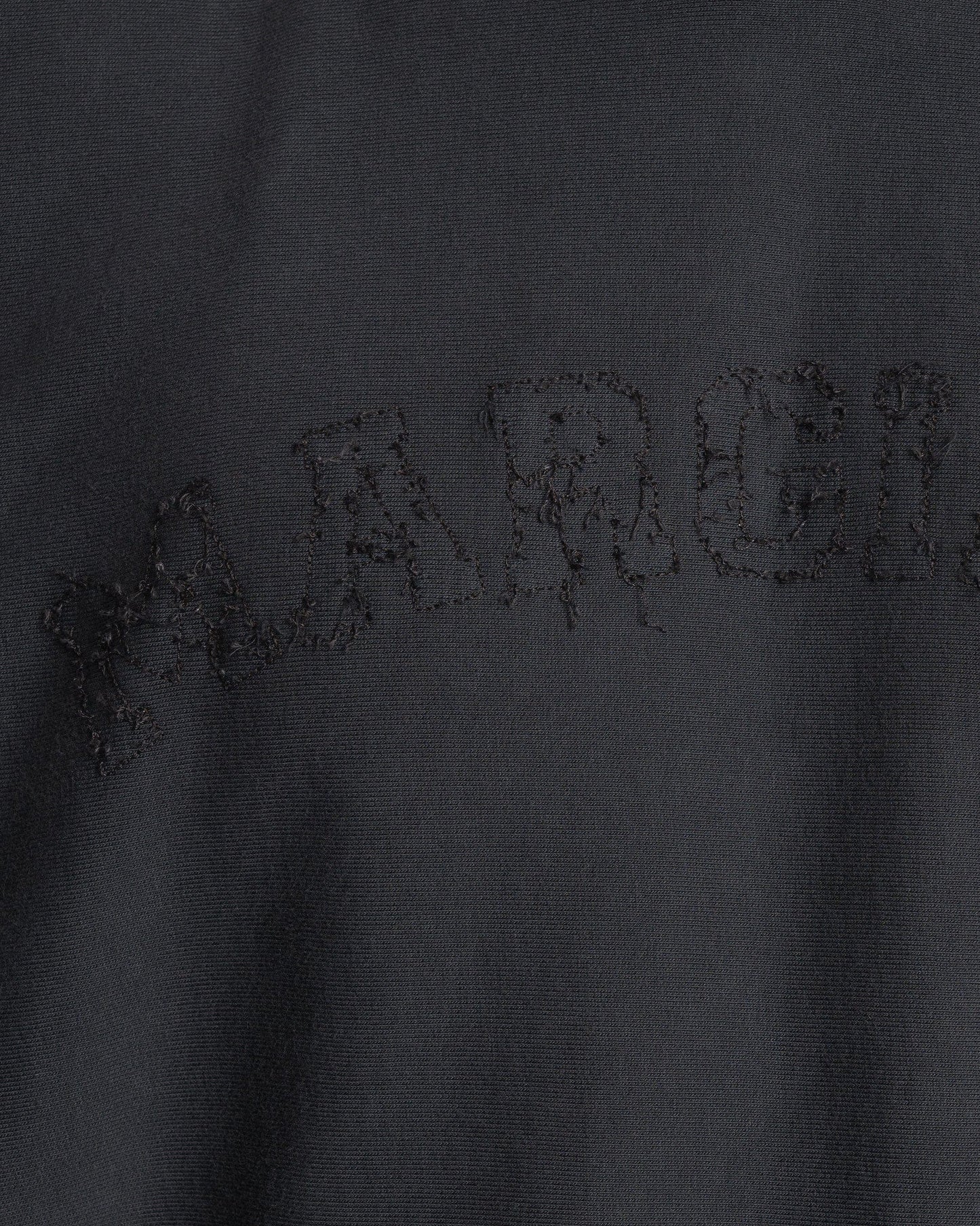 Maison Margiela Men's Sweatshirts Distressed Logo Fleece Hoodie in Black Delavè