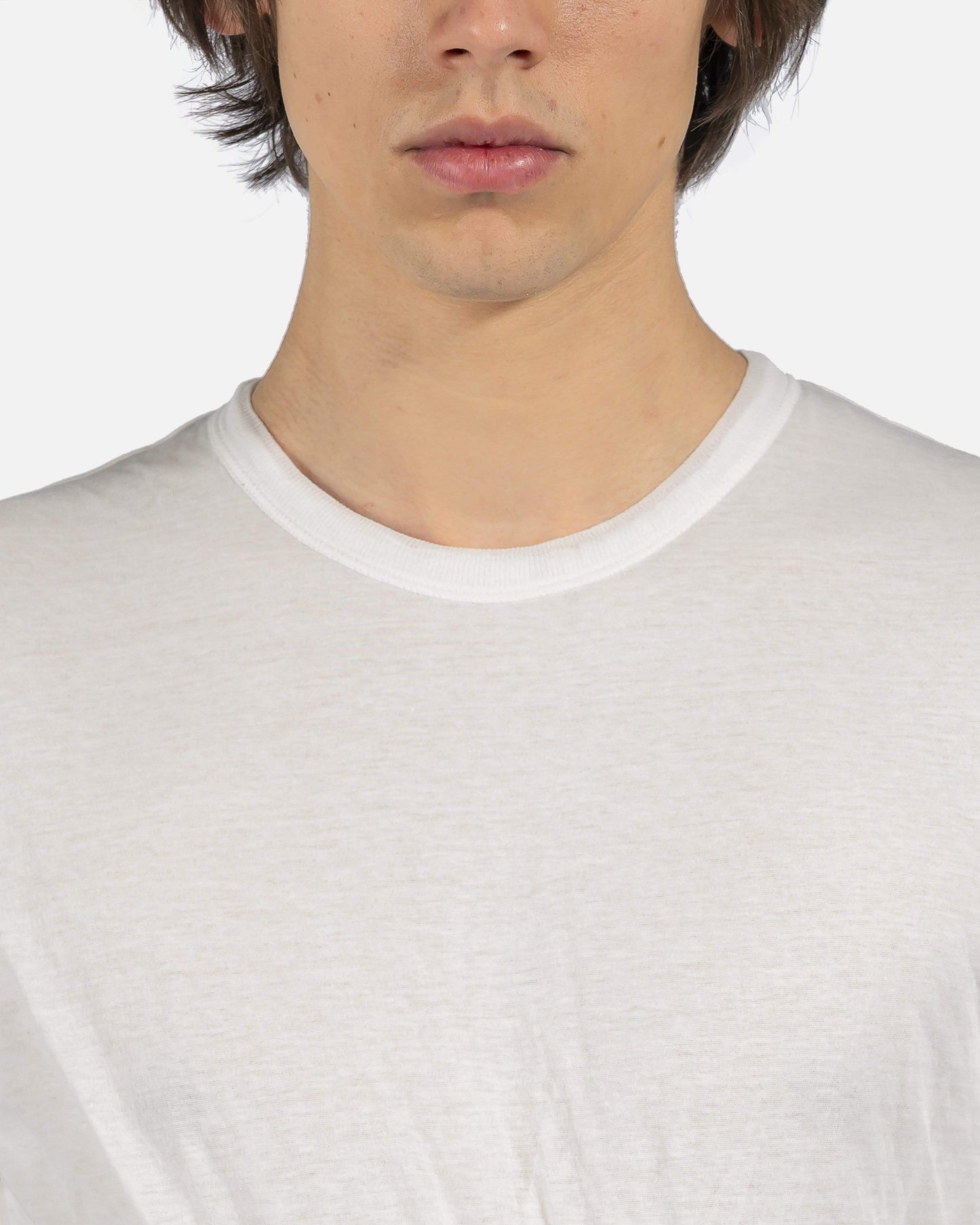 Rick Owens Men's T-Shirts Double Layer Shortsleeve T-Shirt in Milk
