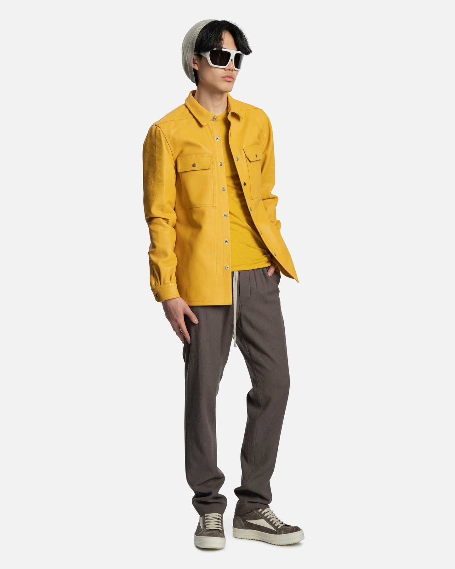 Rick Owens Men's T-Shirts Double LS T in Lemon