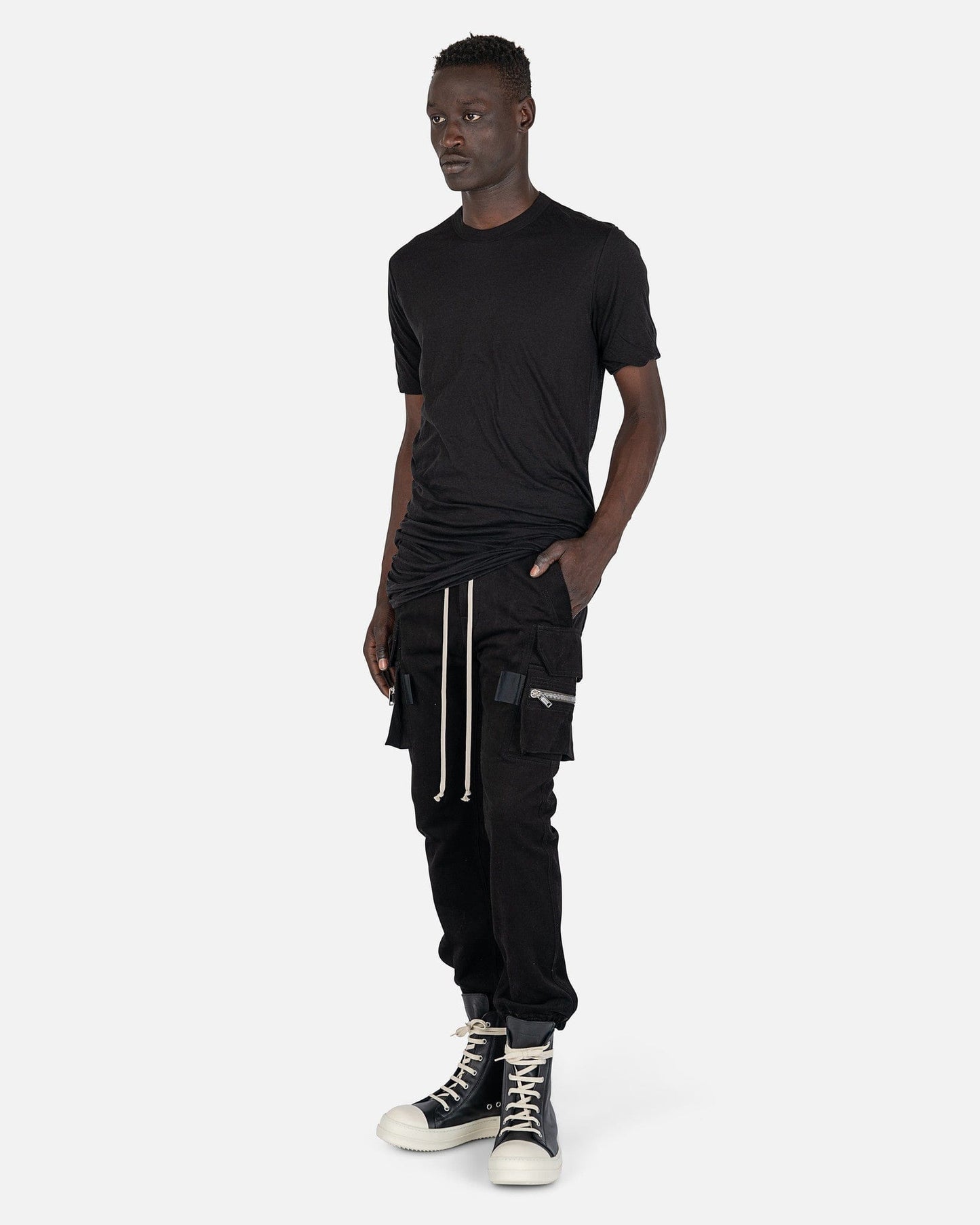 Rick Owens Men's T-Shirts Double Shortsleeve T-Shirt in Black