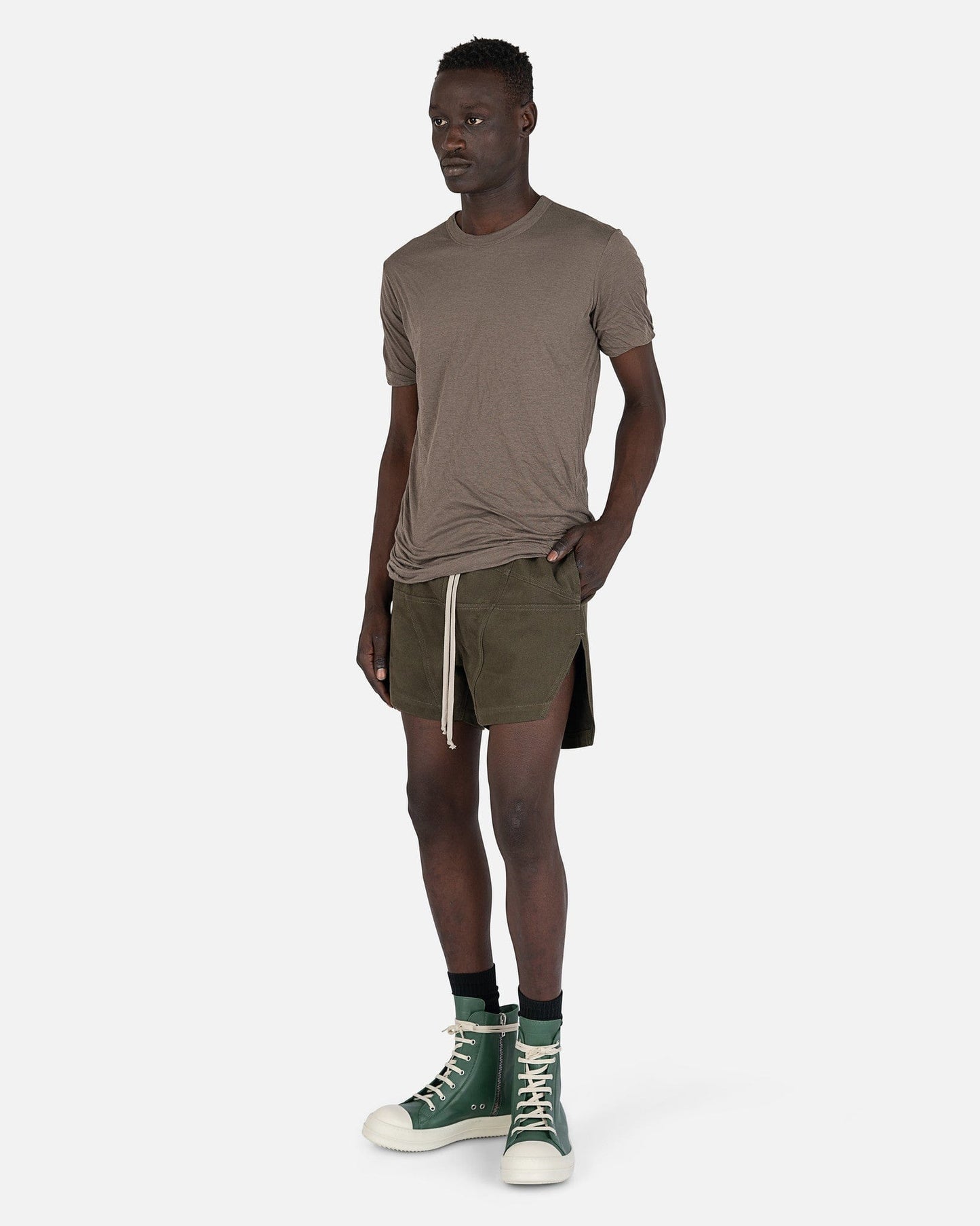 Rick Owens Men's T-Shirts Double Shortsleeve T-Shirt in Dust