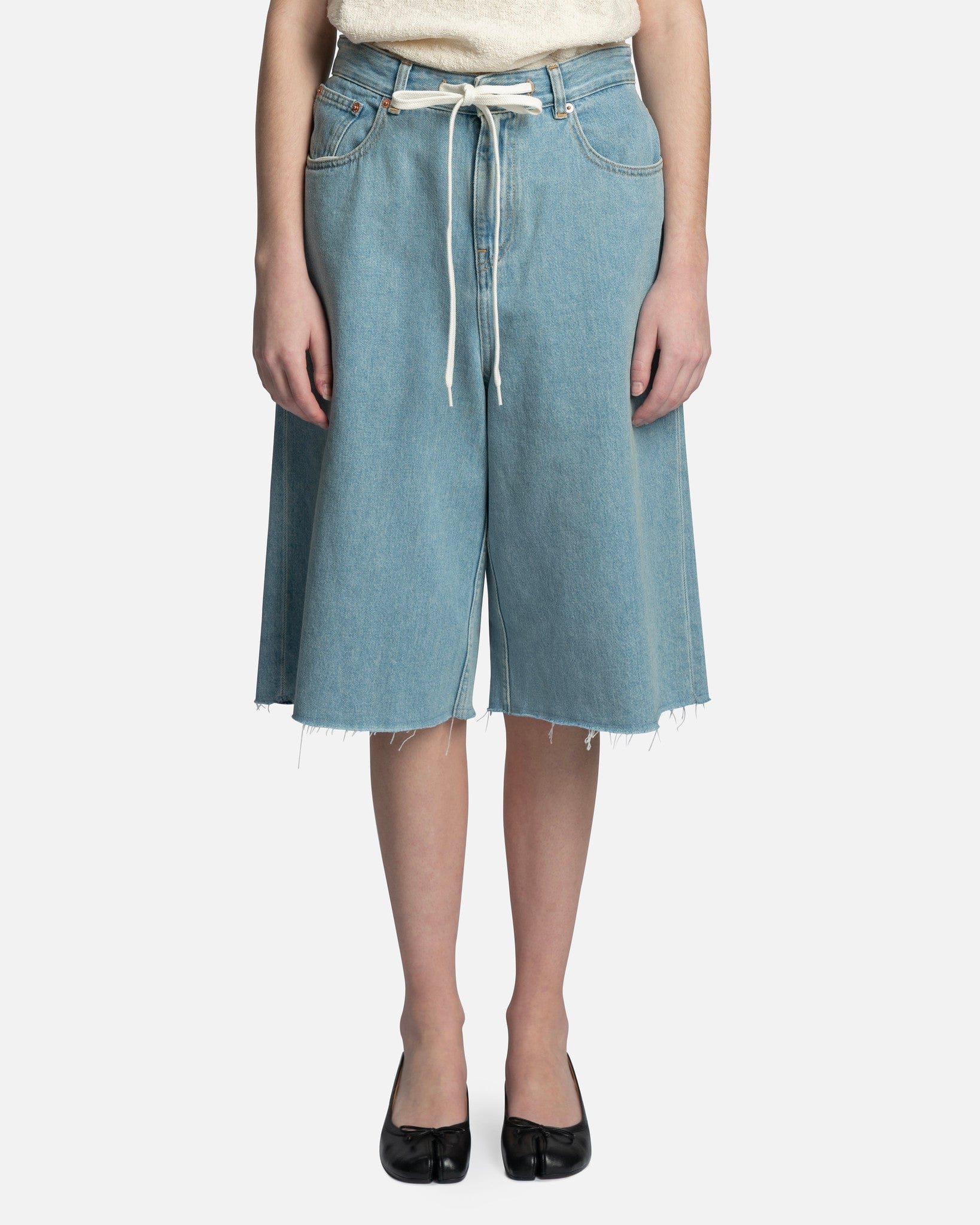 Lizzy Dark Blue Denim Drawstring Shorts