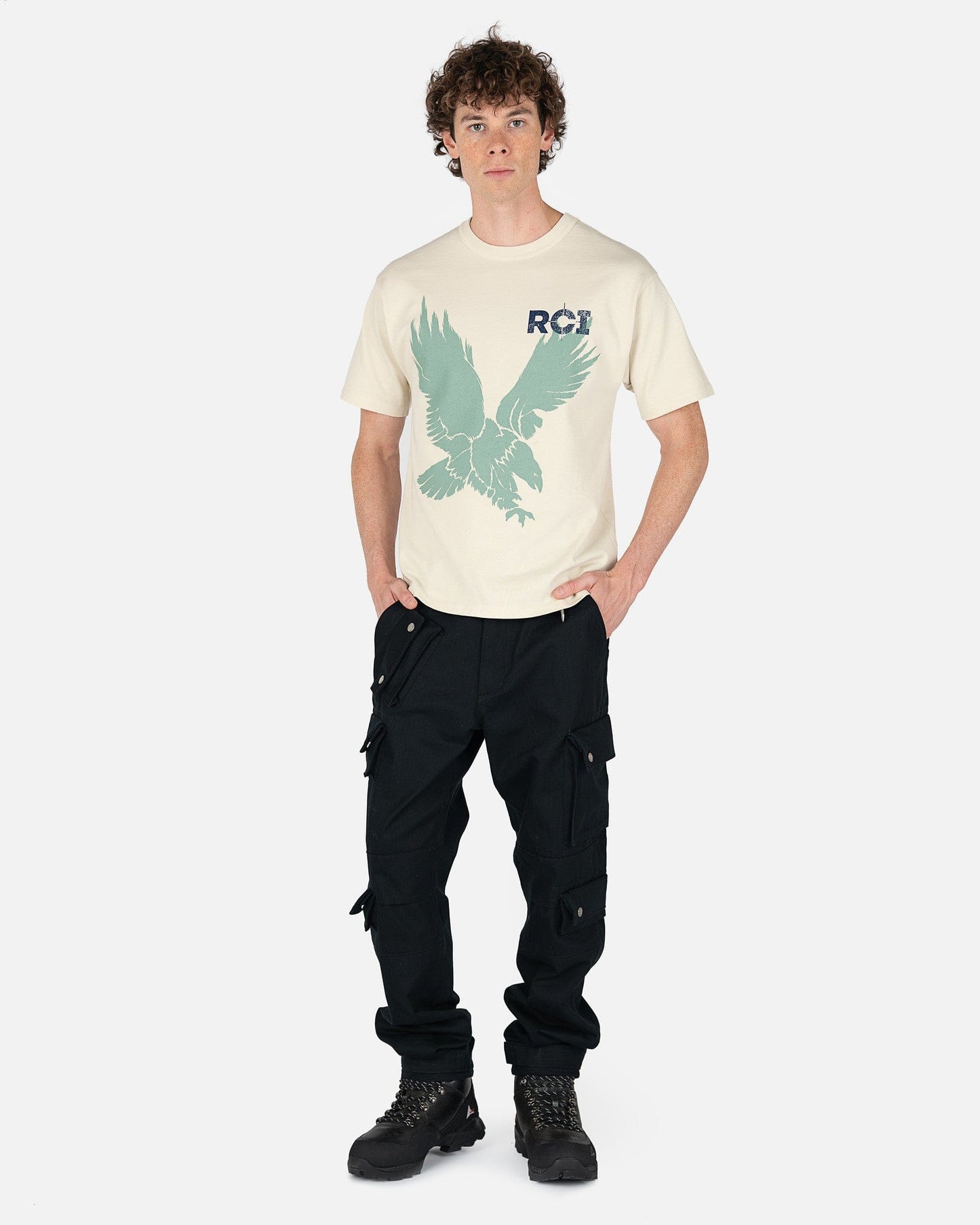 Reese Cooper Men's T-Shirts Eagle T-Shirt in Vintage White