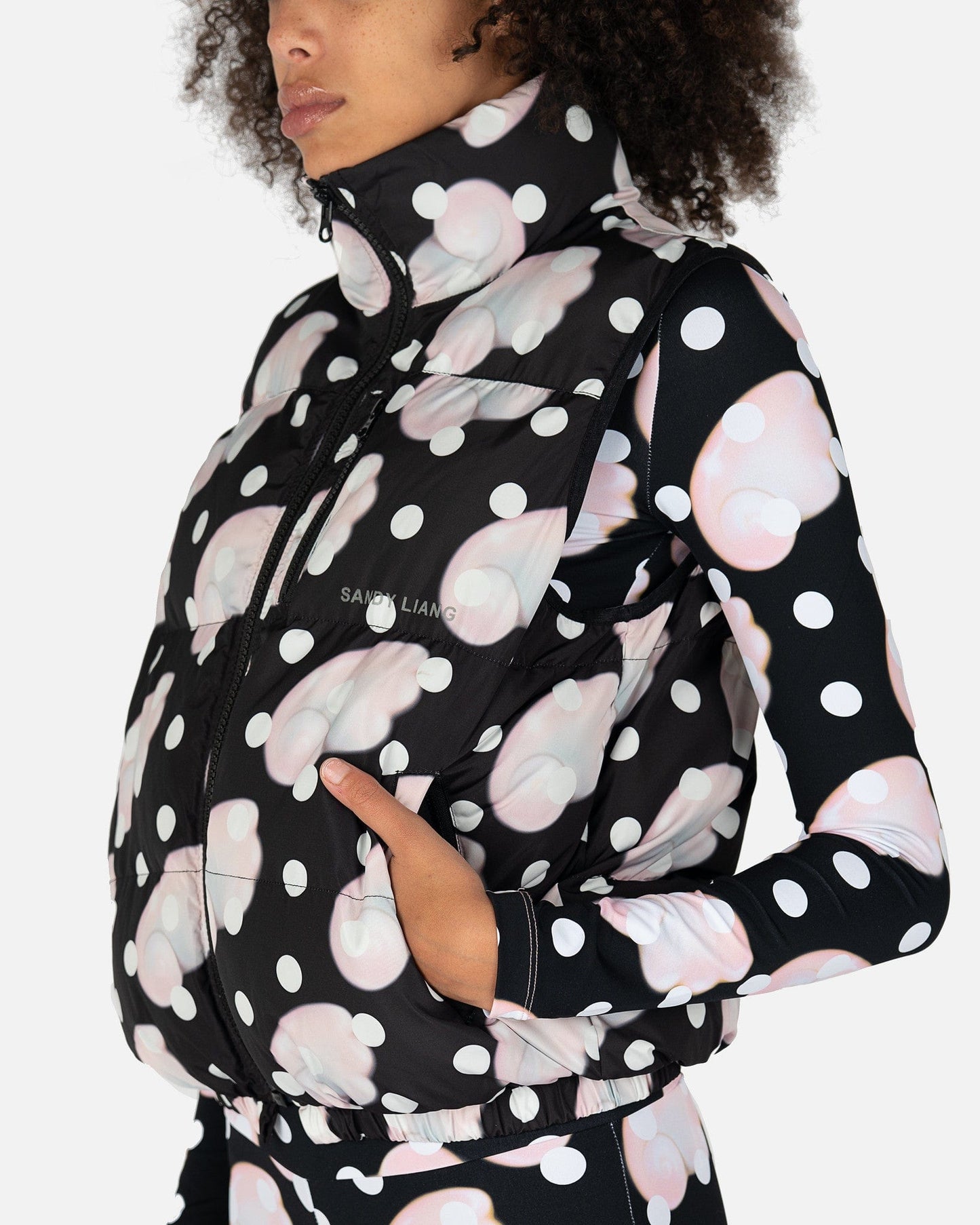 Sandy Liang Women Jackets Eli Vest in Black Wing Print