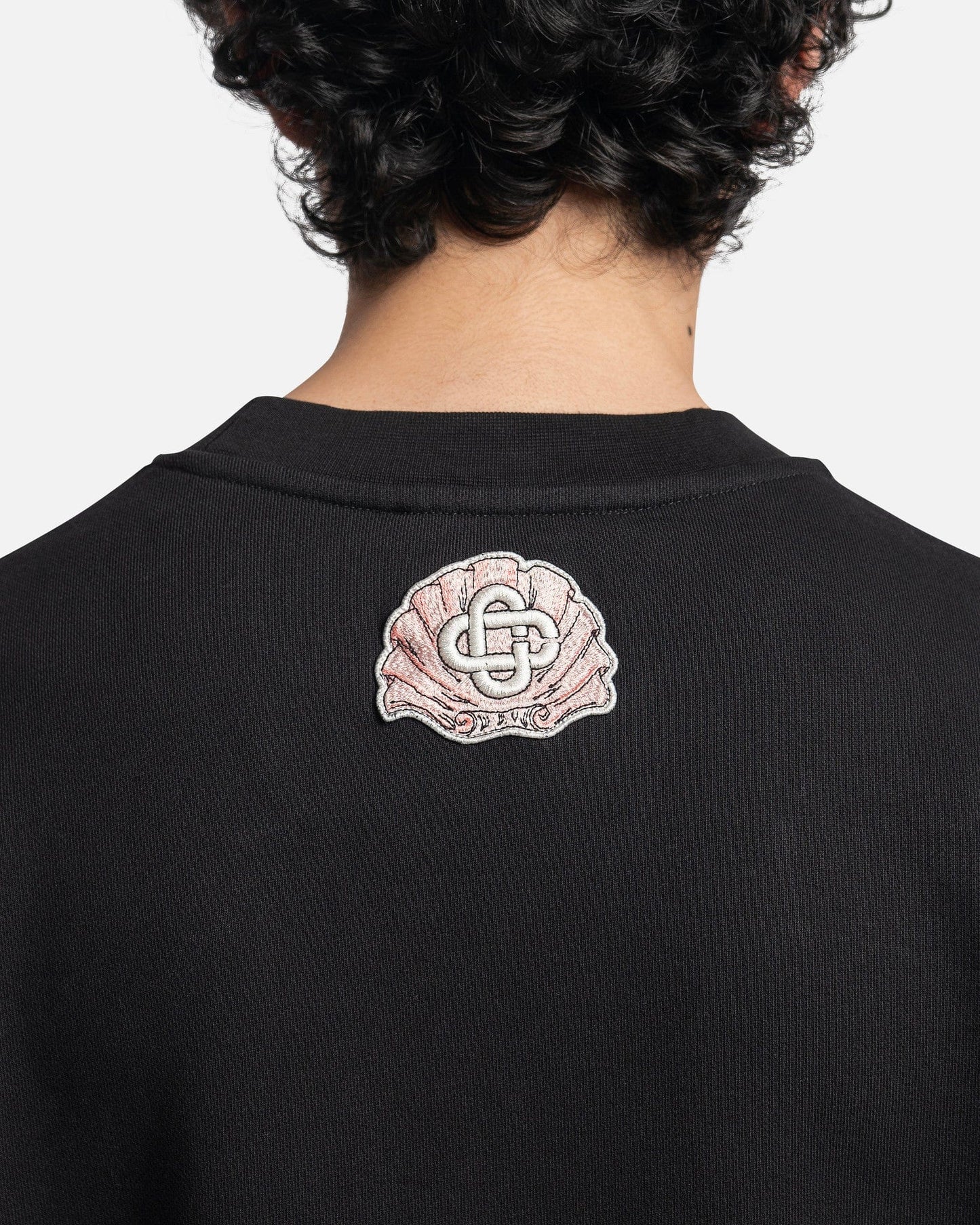 Casablanca Men's Sweatshirts Emblem De Cygne Embroidered Sweatshirt in Black