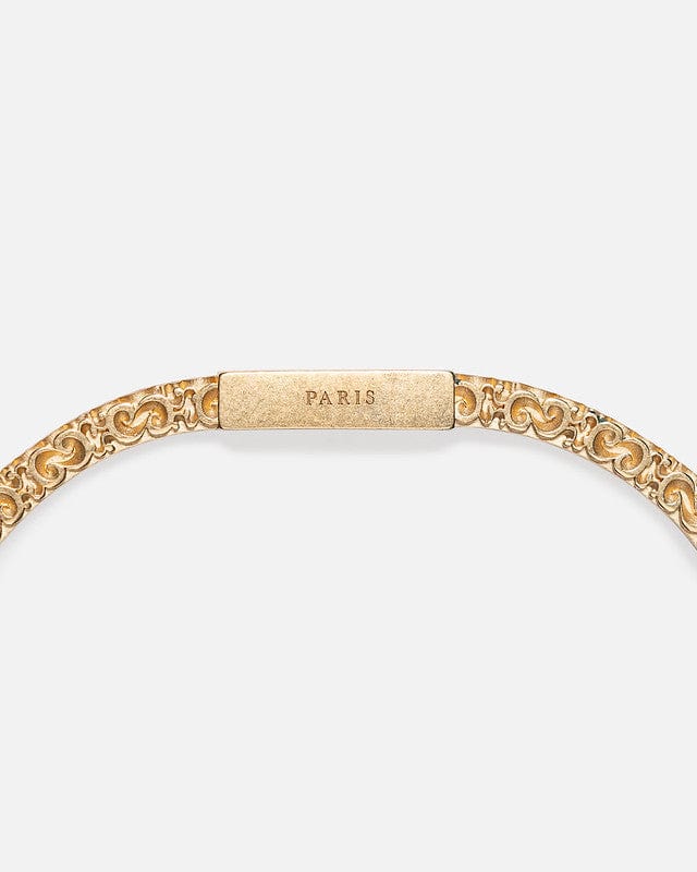 Maison Margiela Jewelry Engraved Bracelet in Gold