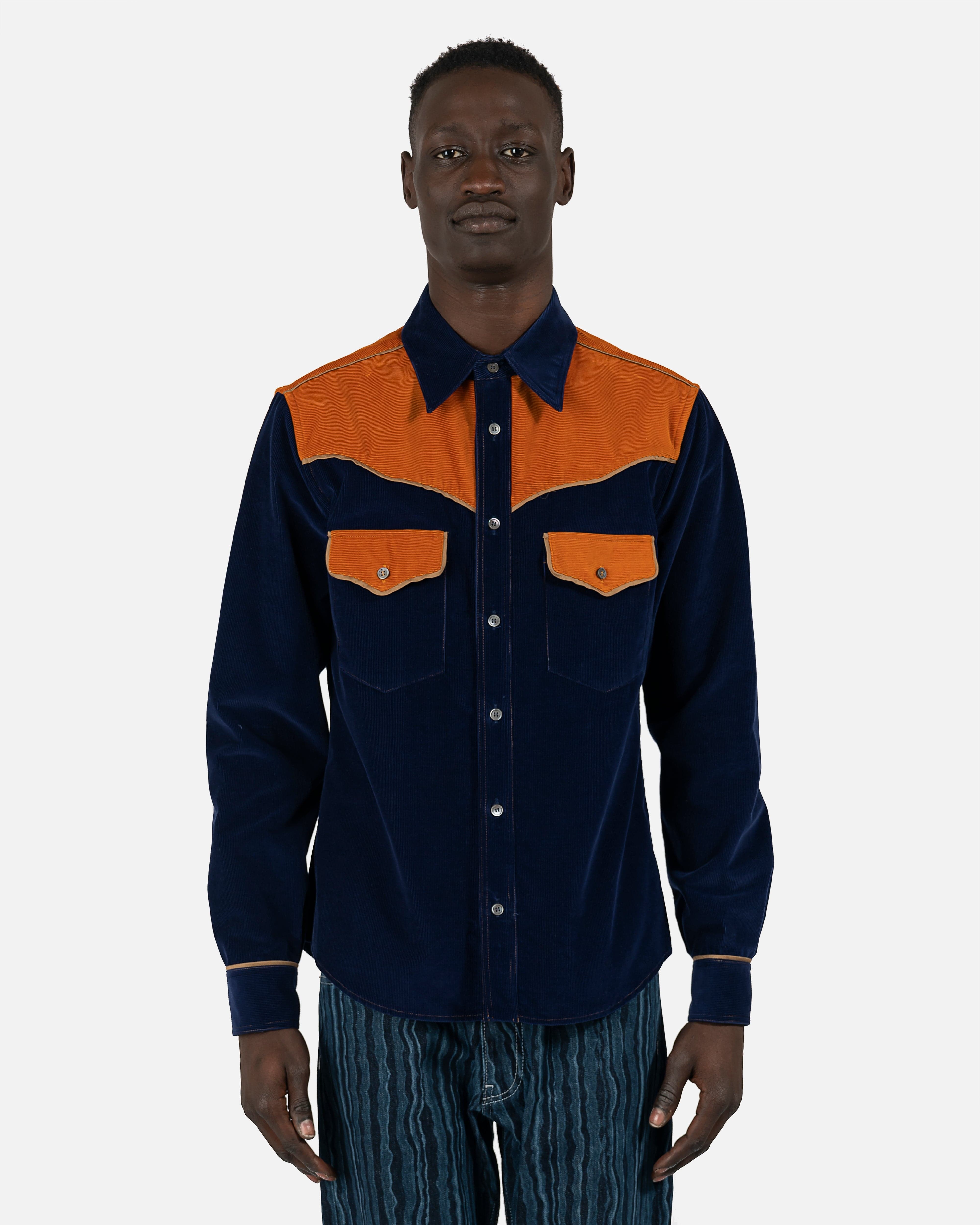 Fine Wale Corduroy Shirt in Deep Blue – SVRN