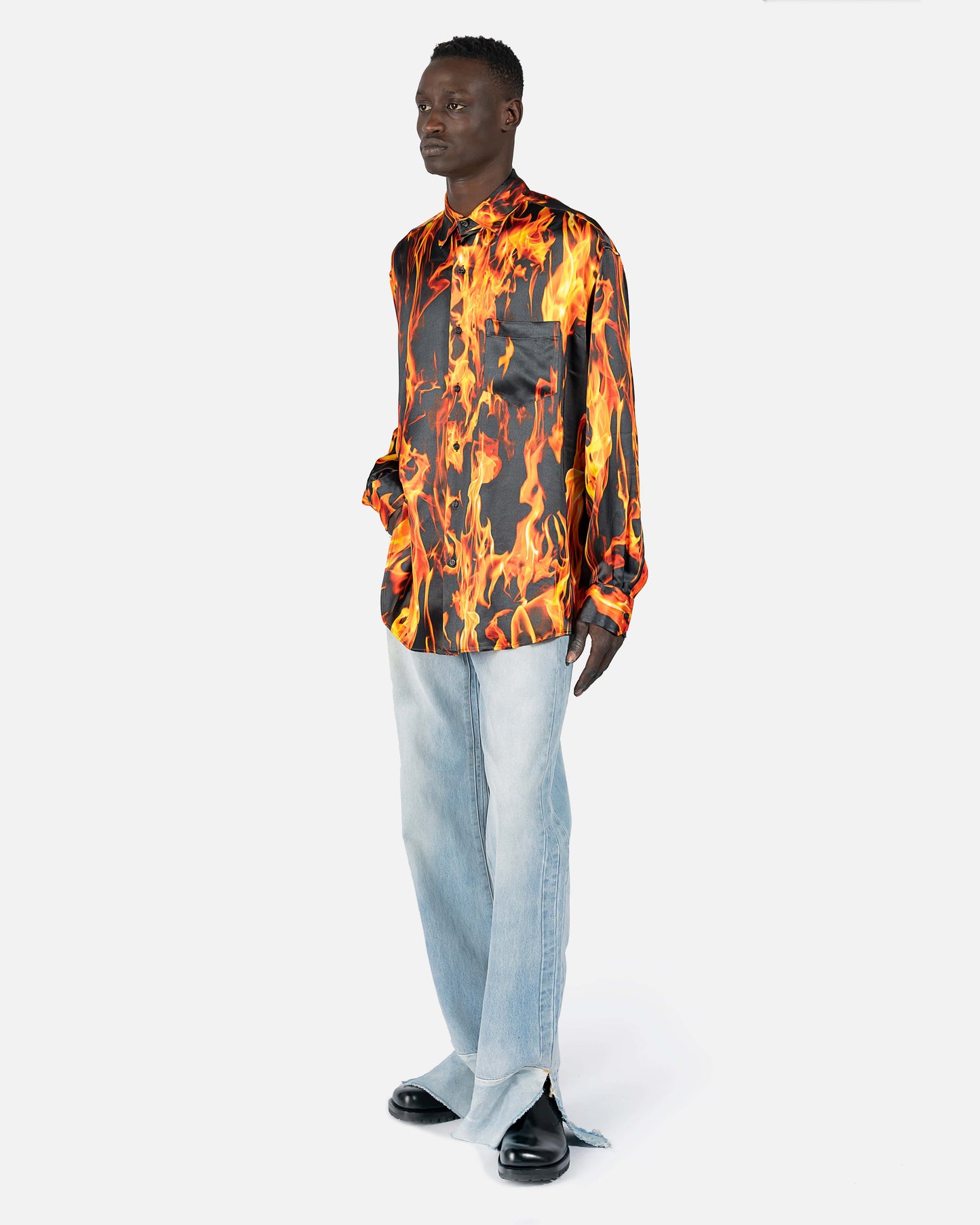 VETEMENTS Men's Shirts Fire Jersey Shirt in Orange