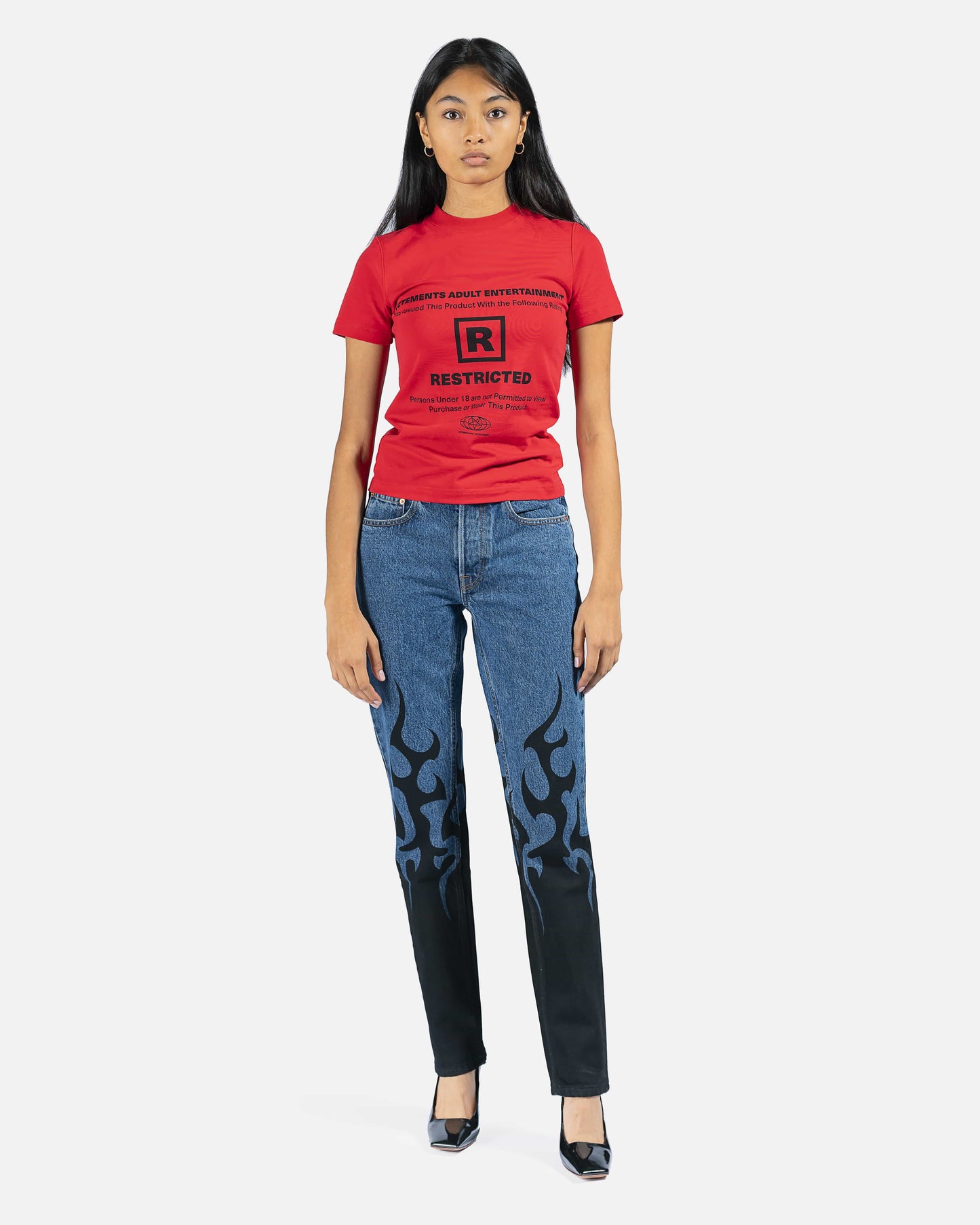 VETEMENTS Women Pants Fire Magic Fit Denim in Blue