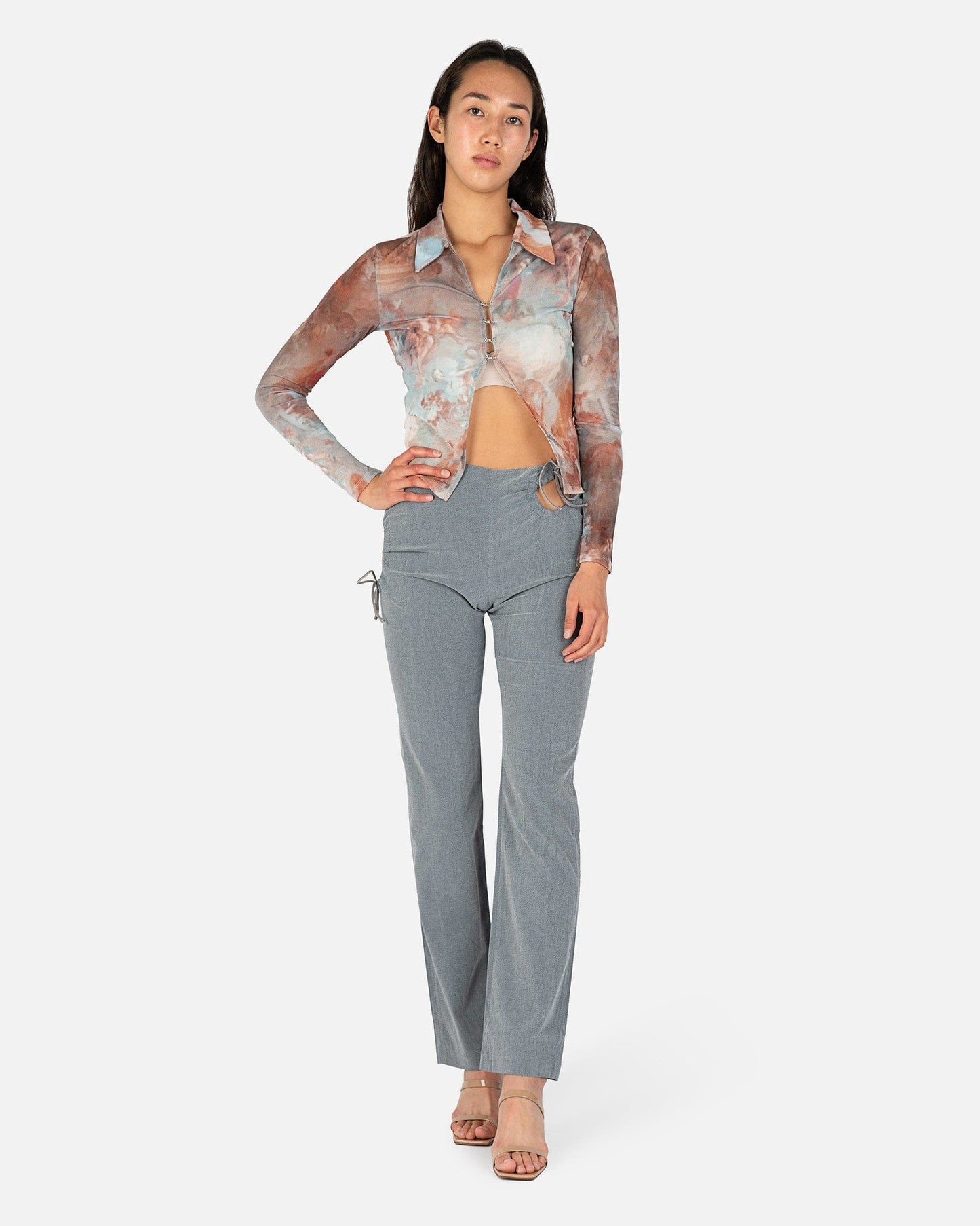 Paloma Wool Women Tops Float Light Sheer Shirt in Angel Print