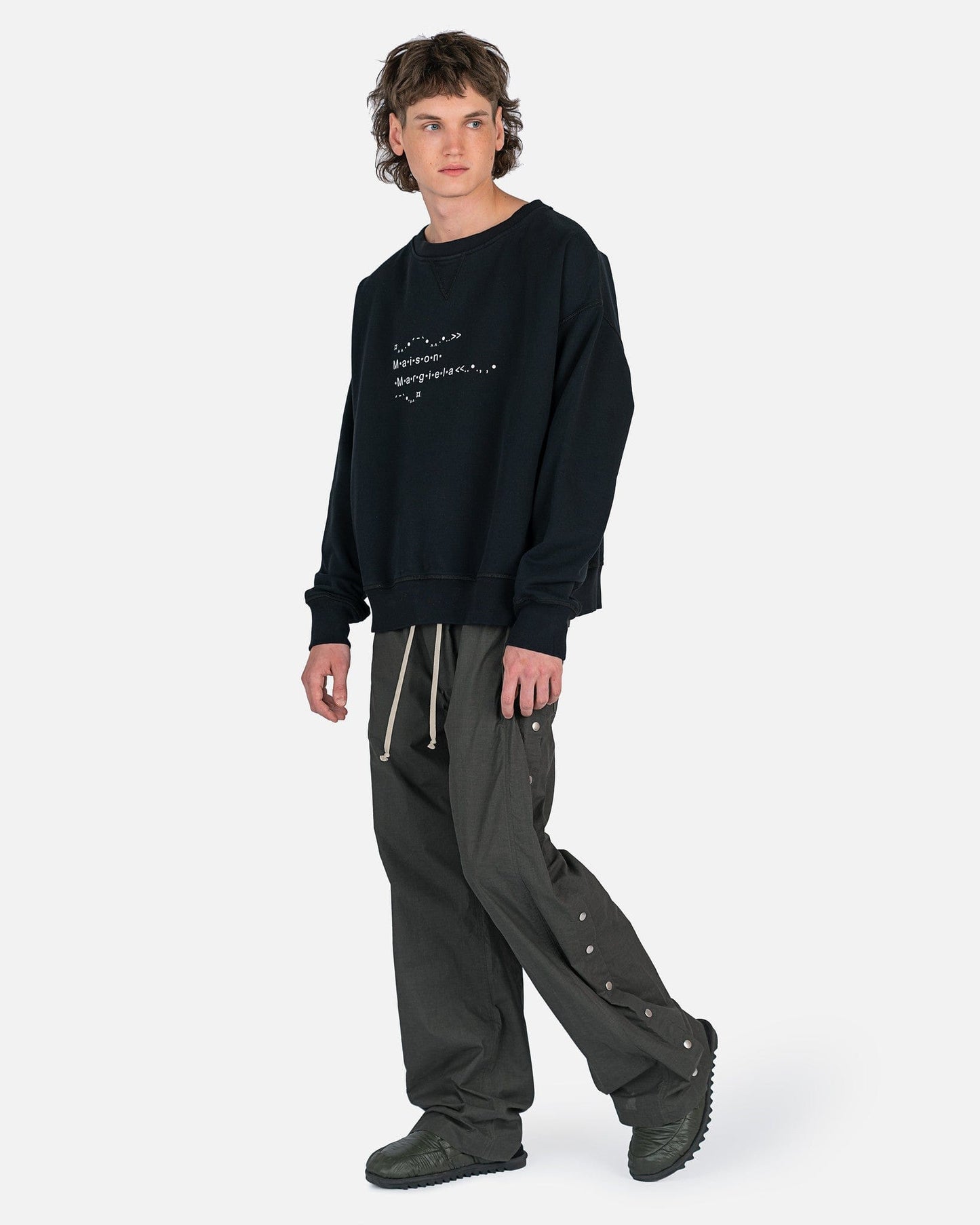 Maison Margiela Men's Sweatshirts Font Generator Sweatshirt in Black