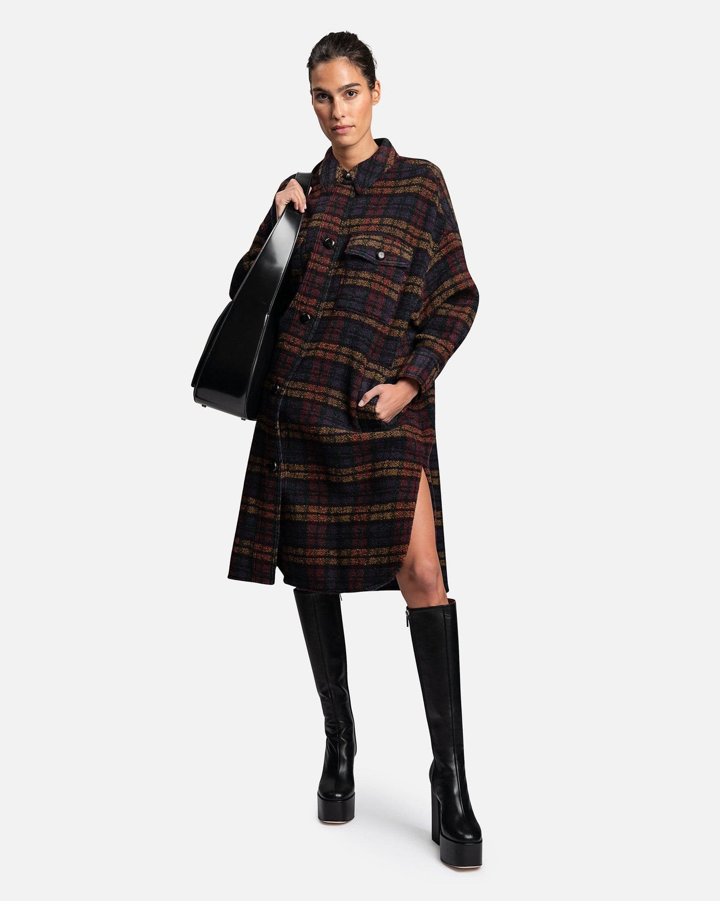 Isabel Marant Etoile Women Jackets Fontizi Checked Coat in Multicolor Black