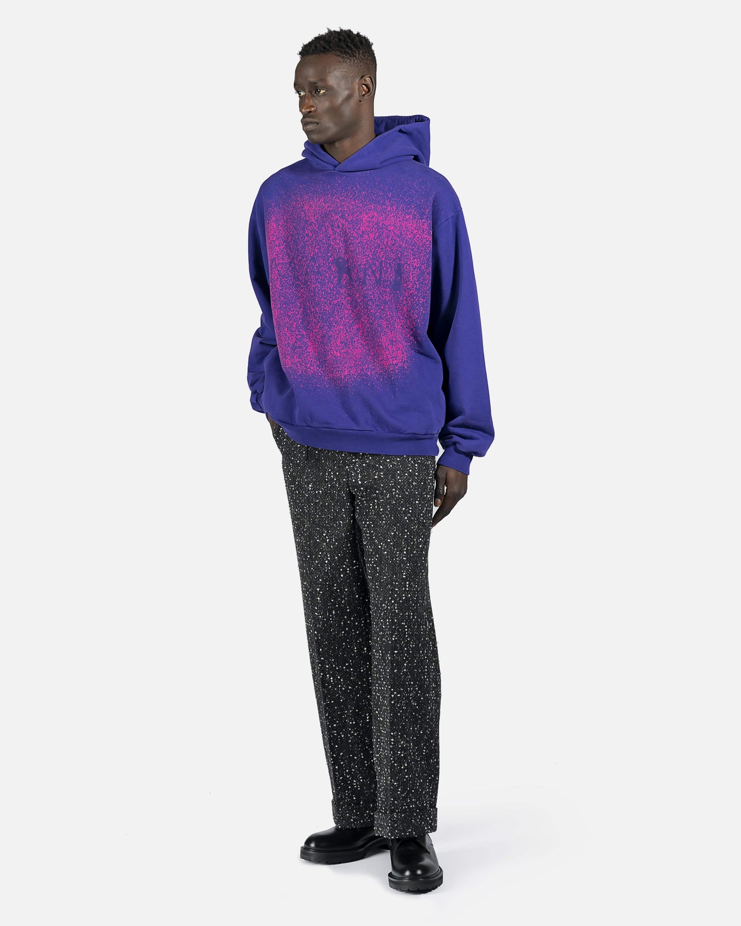 Marni Men's Sweatshirts Found Objects Logo Hoodie in Dark Orchid