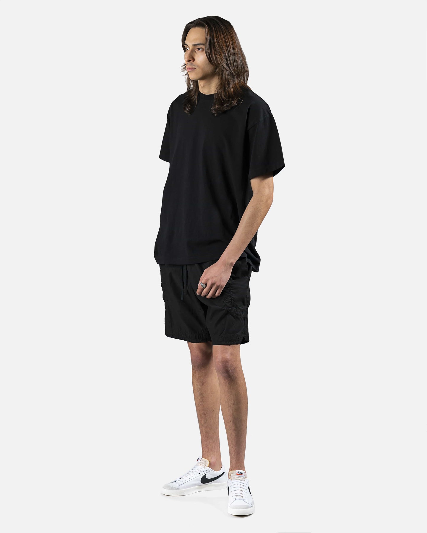 John Elliott Men's Pants Frame Cargo Shorts in Black