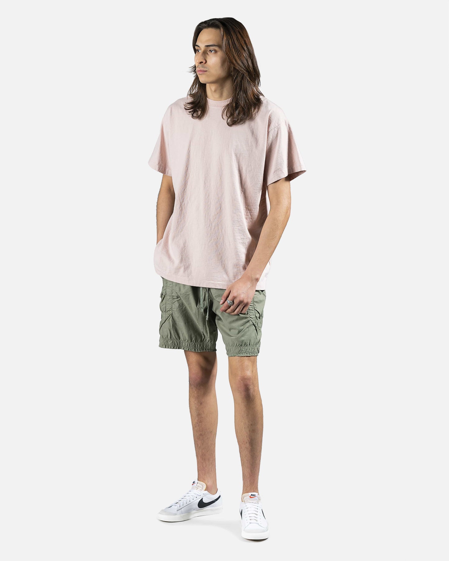 John Elliott Men's Pants Frame Cargo Shorts in Olive