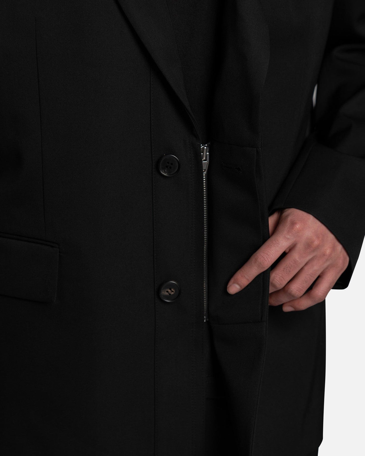 Juun.J Men's Jackets Front Zipper Two Button Single Jacket in Black