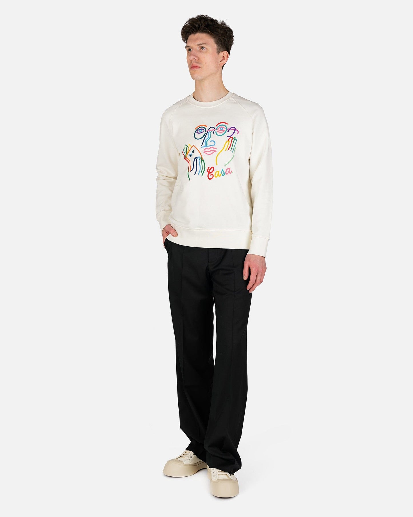 Casablanca Men's Sweatshirts Fujita San Sweatshirt in Off-White