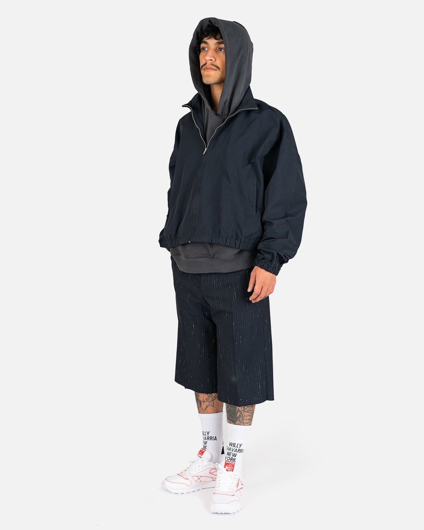 Willy Chavarria Men's Jackets Full Zip Jacket in Navy