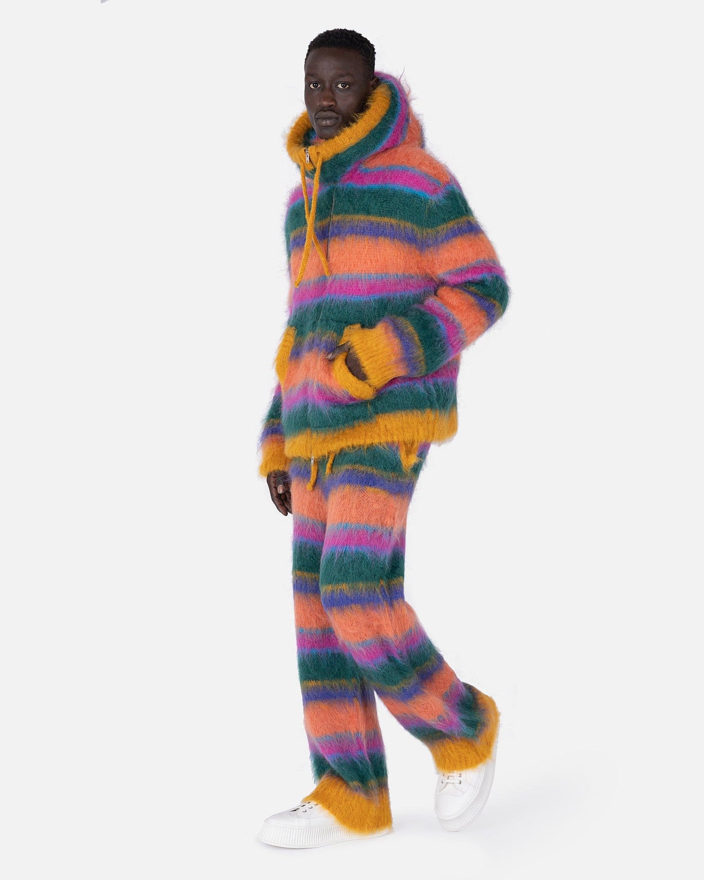 Marni Men's Sweatshirts Fuzzy Wuzzy Brushed Cardigan in Multicolor