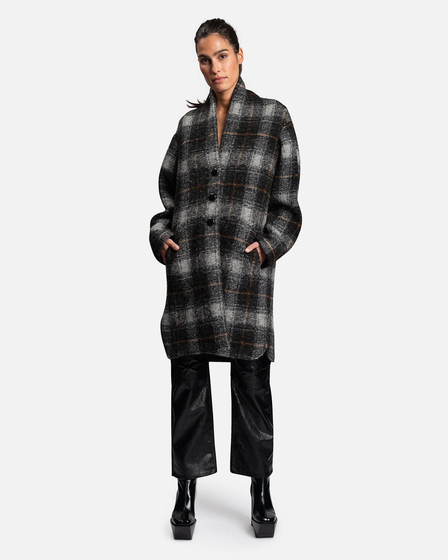 Isabel Marant Etoile Women Jackets Gabriel Checked Coat in Anthracite