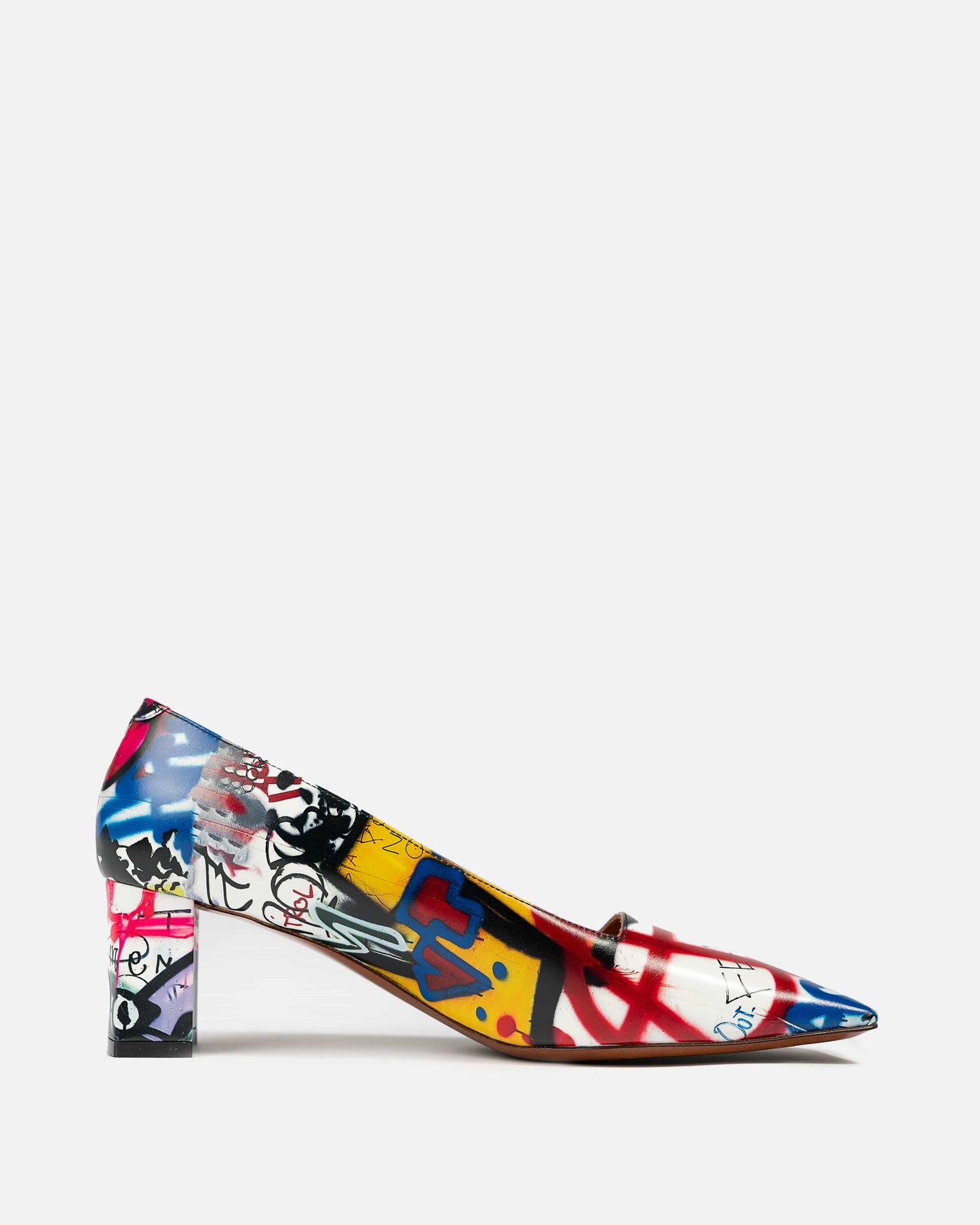 VETEMENTS Women Heels Graffiti Pumps in White