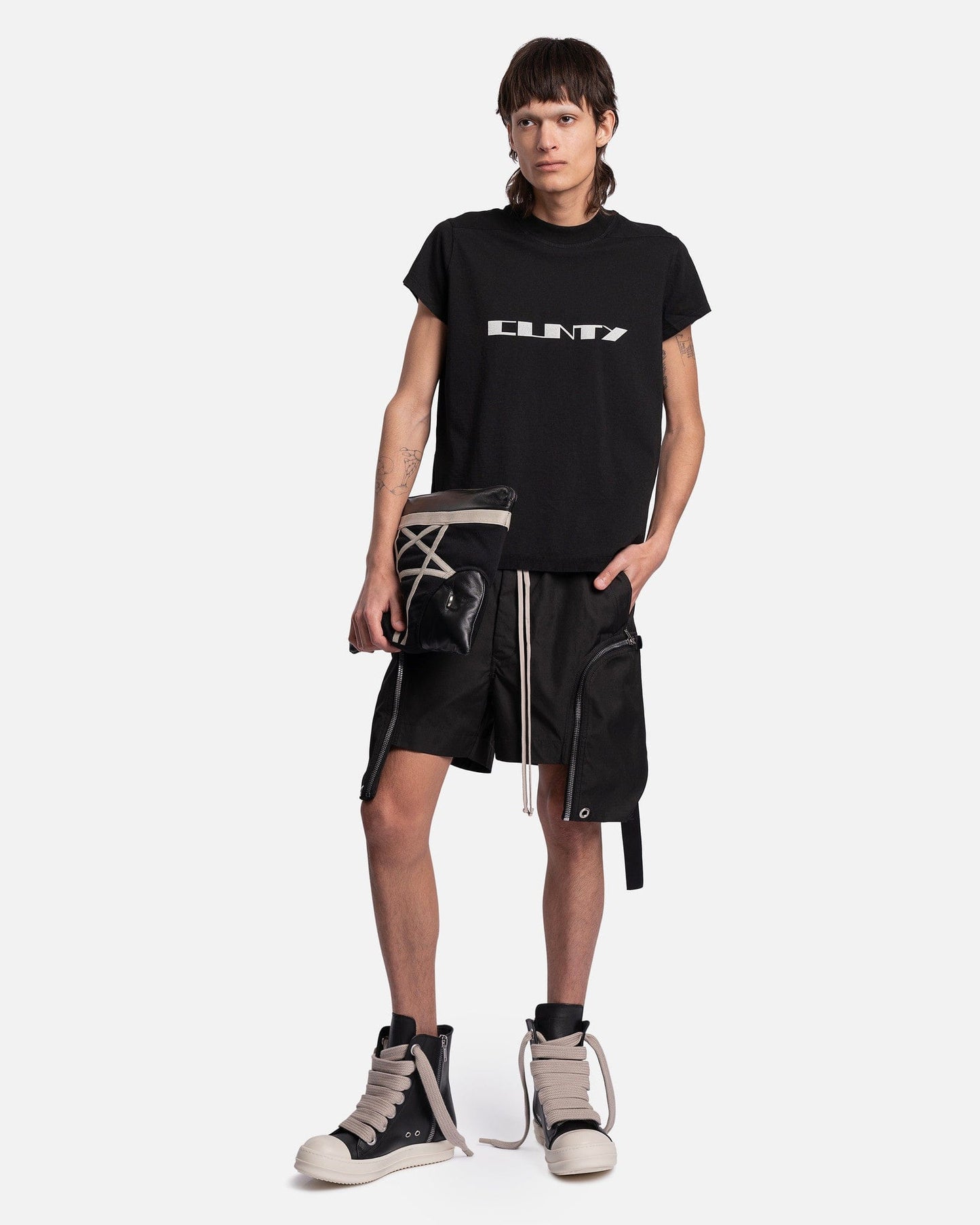 Rick Owens DRKSHDW Men's T-Shirts Graphic Print Small Level T-Shirt in Black/Milk