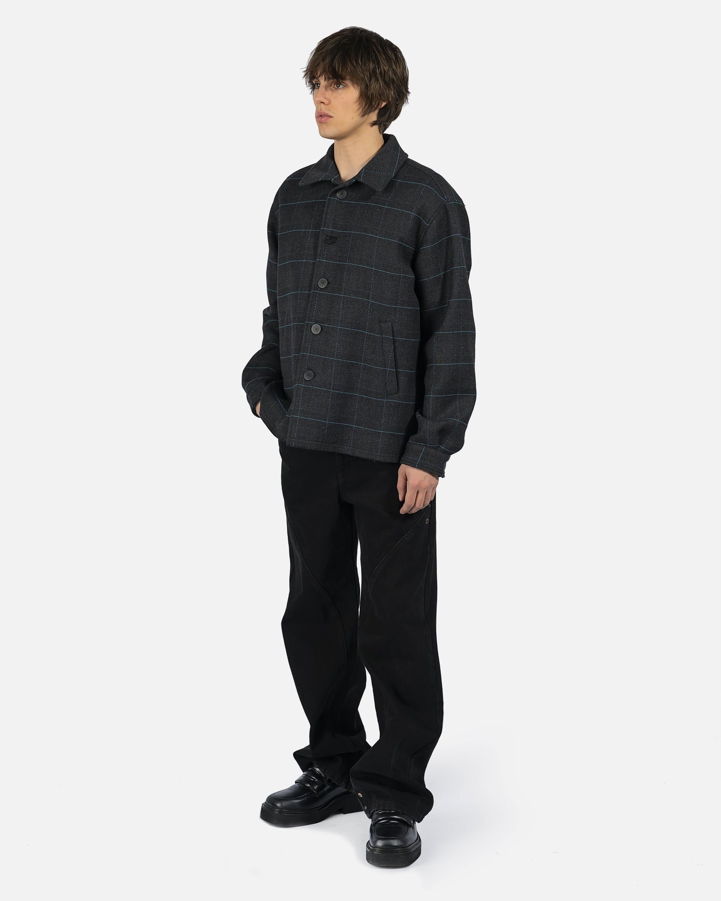 John Elliott Men's Jackets Hemi Short Coat in Ambria Check