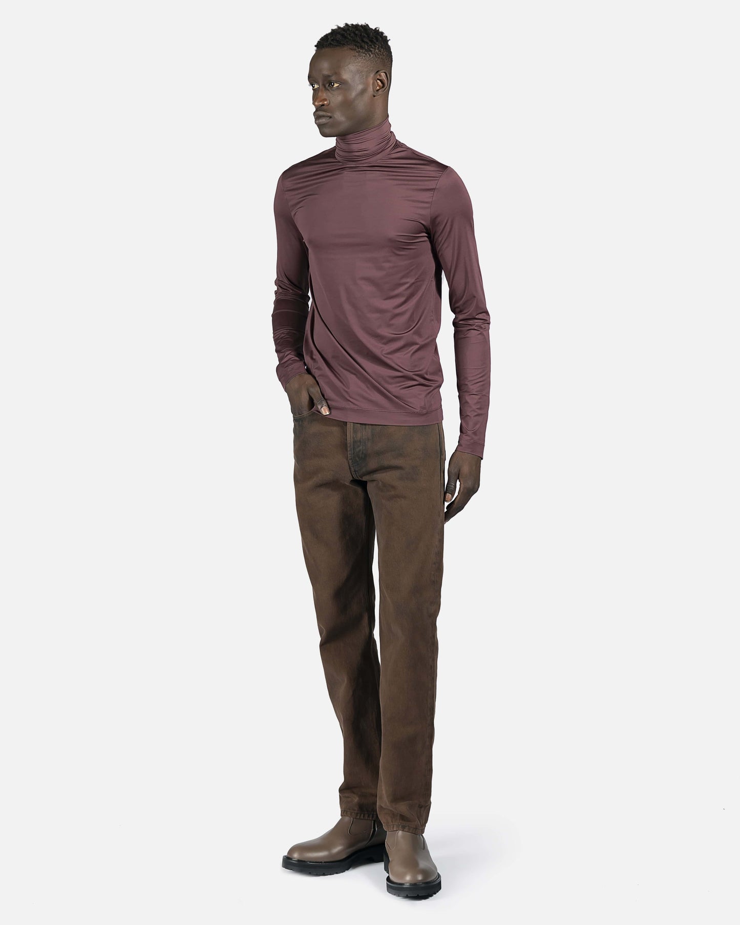 Dries Van Noten Men's Shirts Heyze Turtleneck in Brown