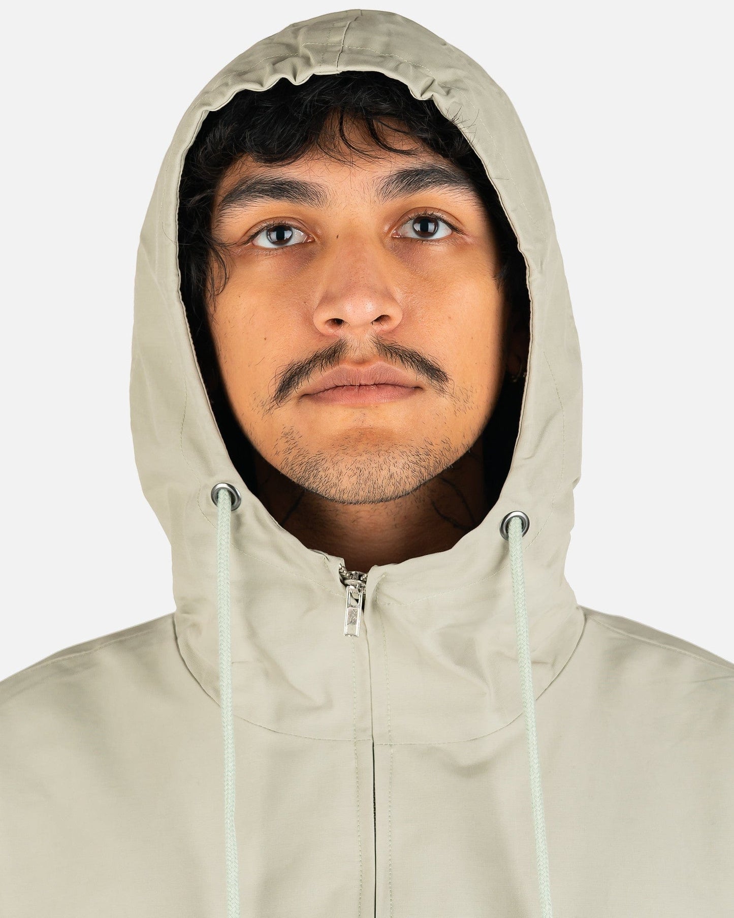 Willy Chavarria Men's Jackets Hoodie Parka Full Zip in Light Green