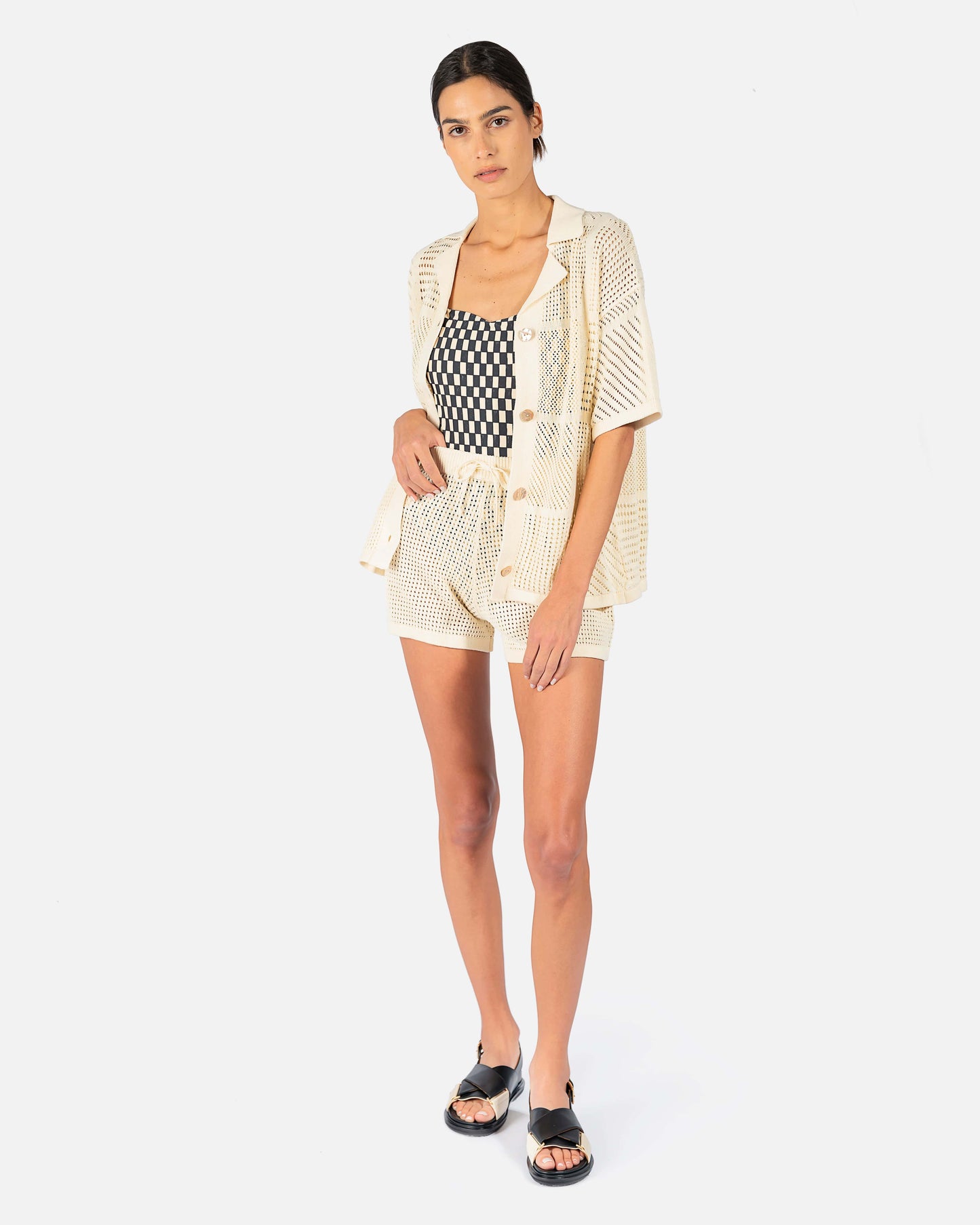 Nanushka Women Shorts Jael Knitted Shorts in Cream