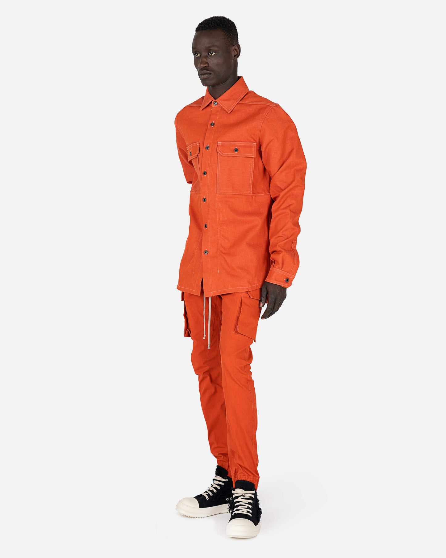 Rick Owens DRKSHDW Men's Jackets Japanese Denim Outershirt in Orange