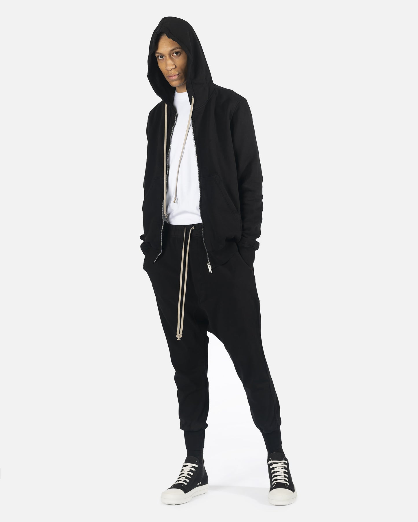 Rick Owens DRKSHDW Men's Sweatshirts Jason Hoodie in Black