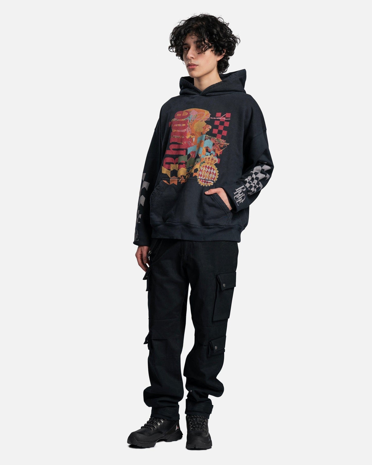 Rhude Men's Sweatshirts Joyride Hoodie in Vintage Black