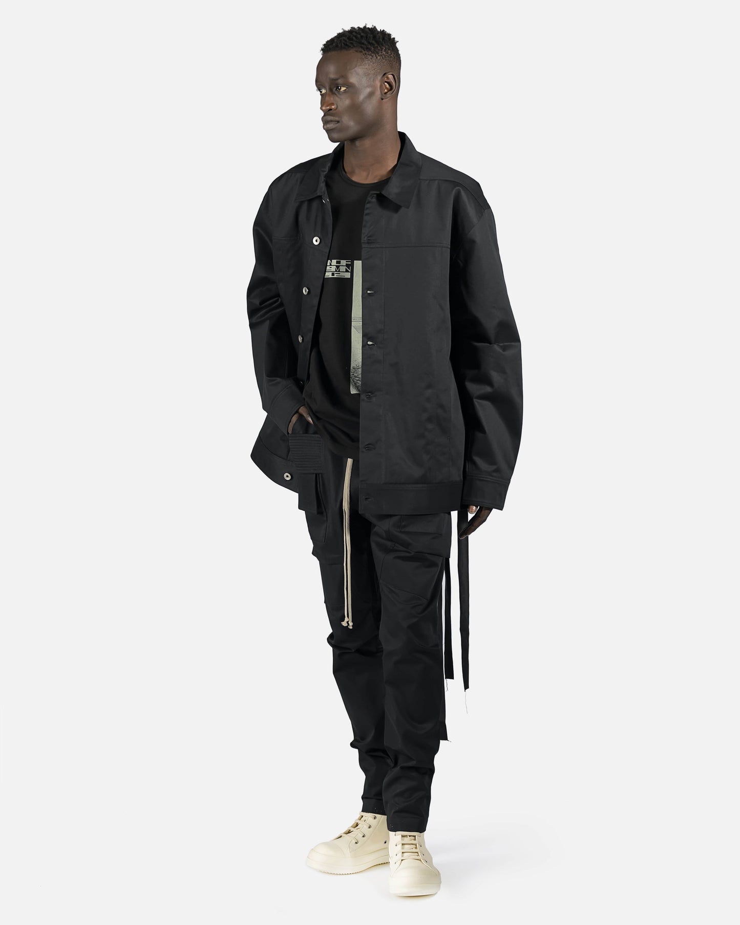 Rick Owens DRKSHDW Men's Jackets Jumbo Worker Jacket in Black