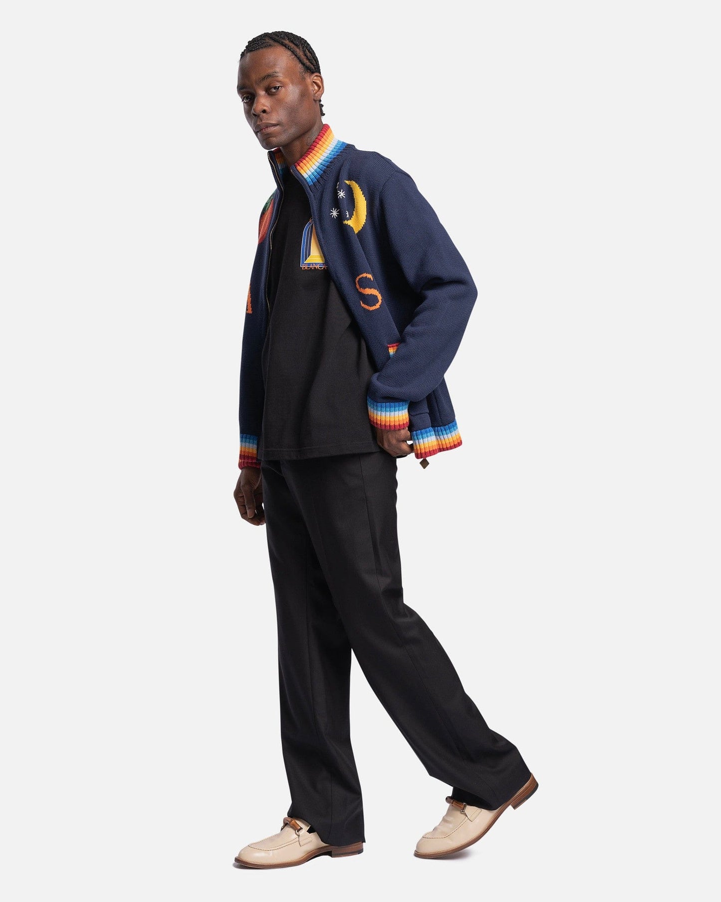 Casablanca Men's Jackets Knit Casa Club Jacket in Navy