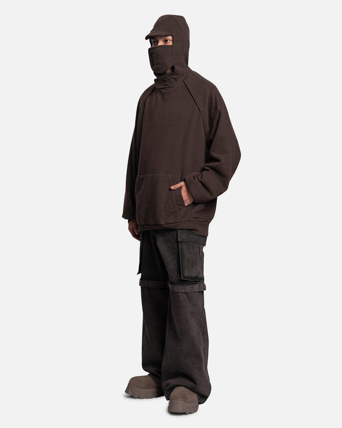 Juun.J Men's Sweatshirts Knit Pullover in Brown