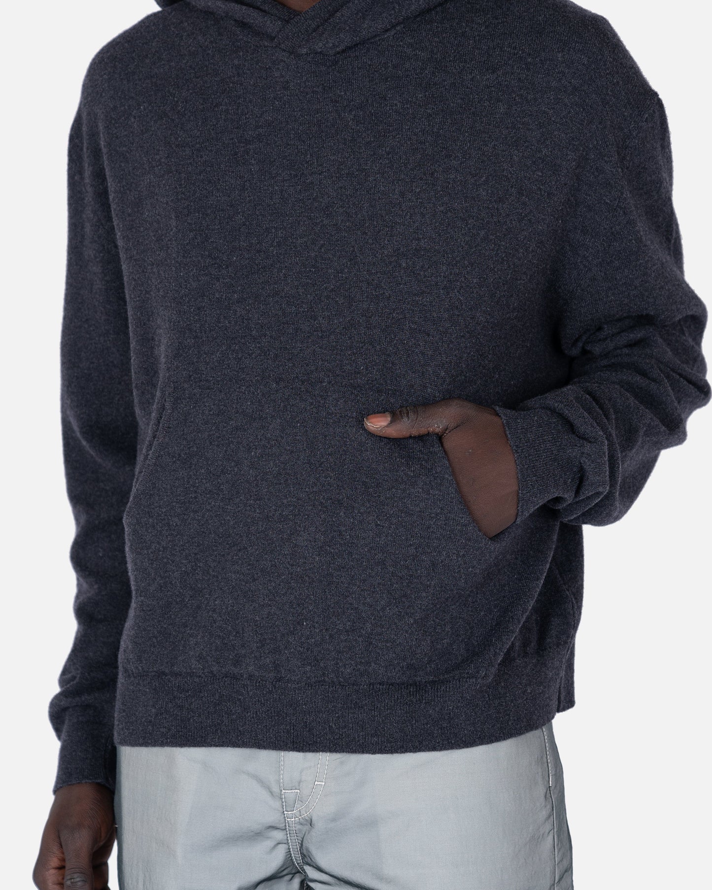 Our Legacy Men's Sweatshirts Knitted Hood in Anthracite Melange Wool