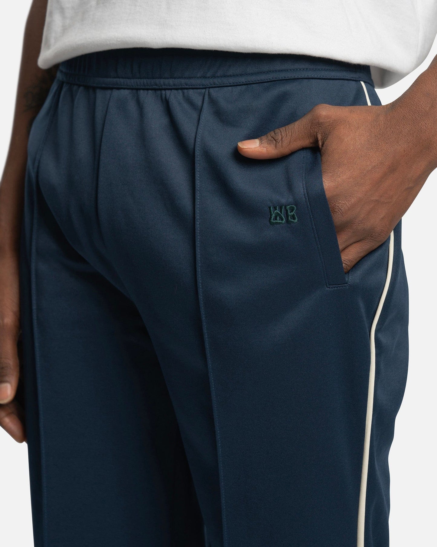 Wales Bonner Men's Pants Kola Trackpants in Navy/Yellow