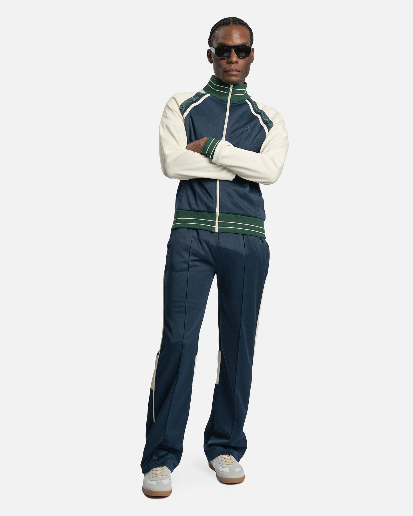 Wales Bonner Men's Jackets Kola Tracktop in Navy/Yellow