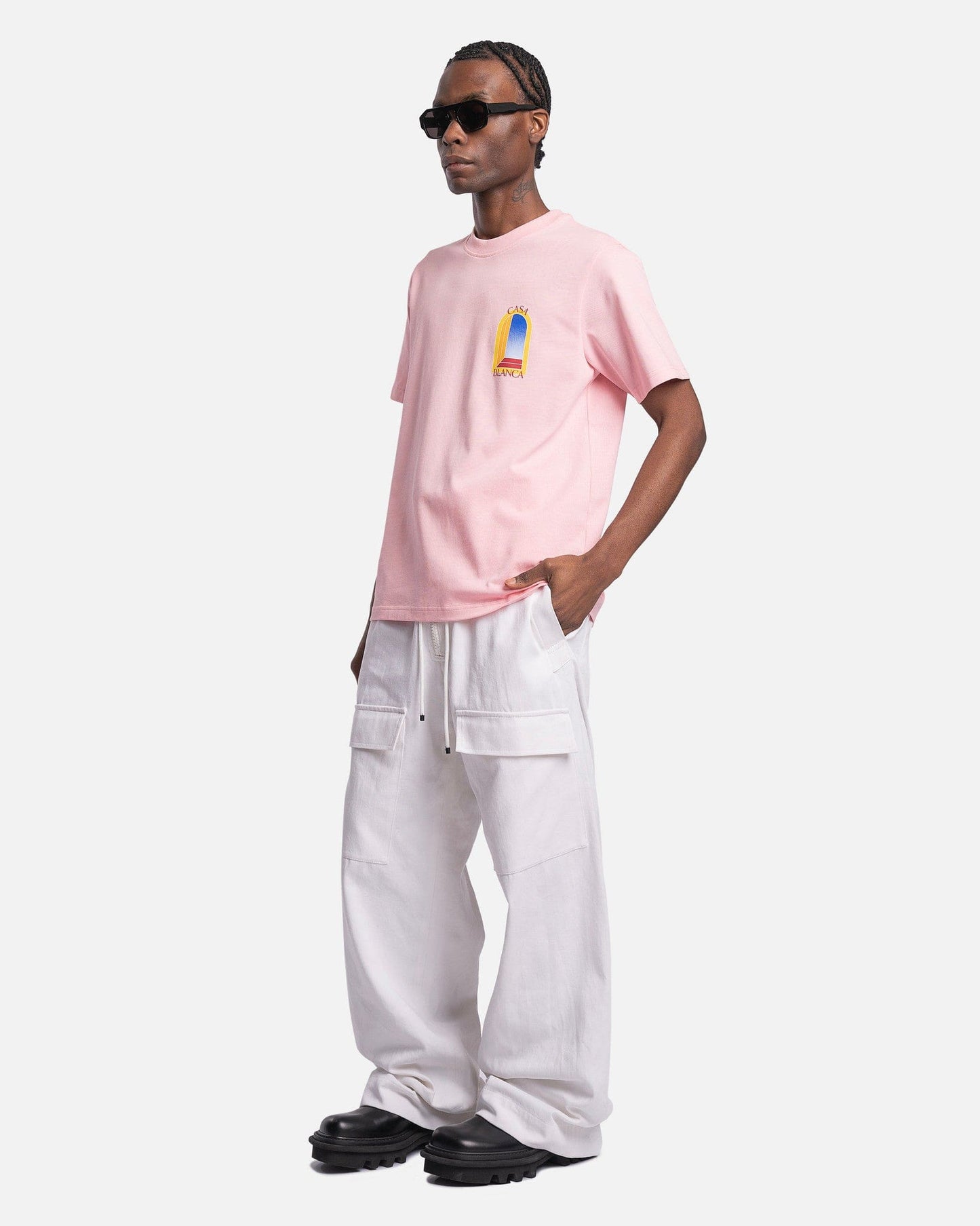 Casablanca Men's T-Shirts L'Arche de Jour T-Shirt in Pink