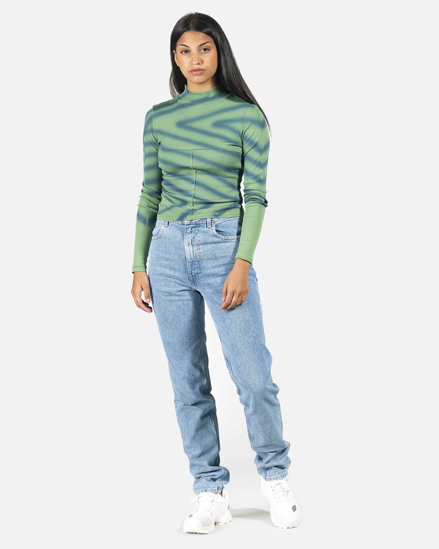 Eckhaus Latta Women Tops Lapped Baby Turtleneck in Directional Spray